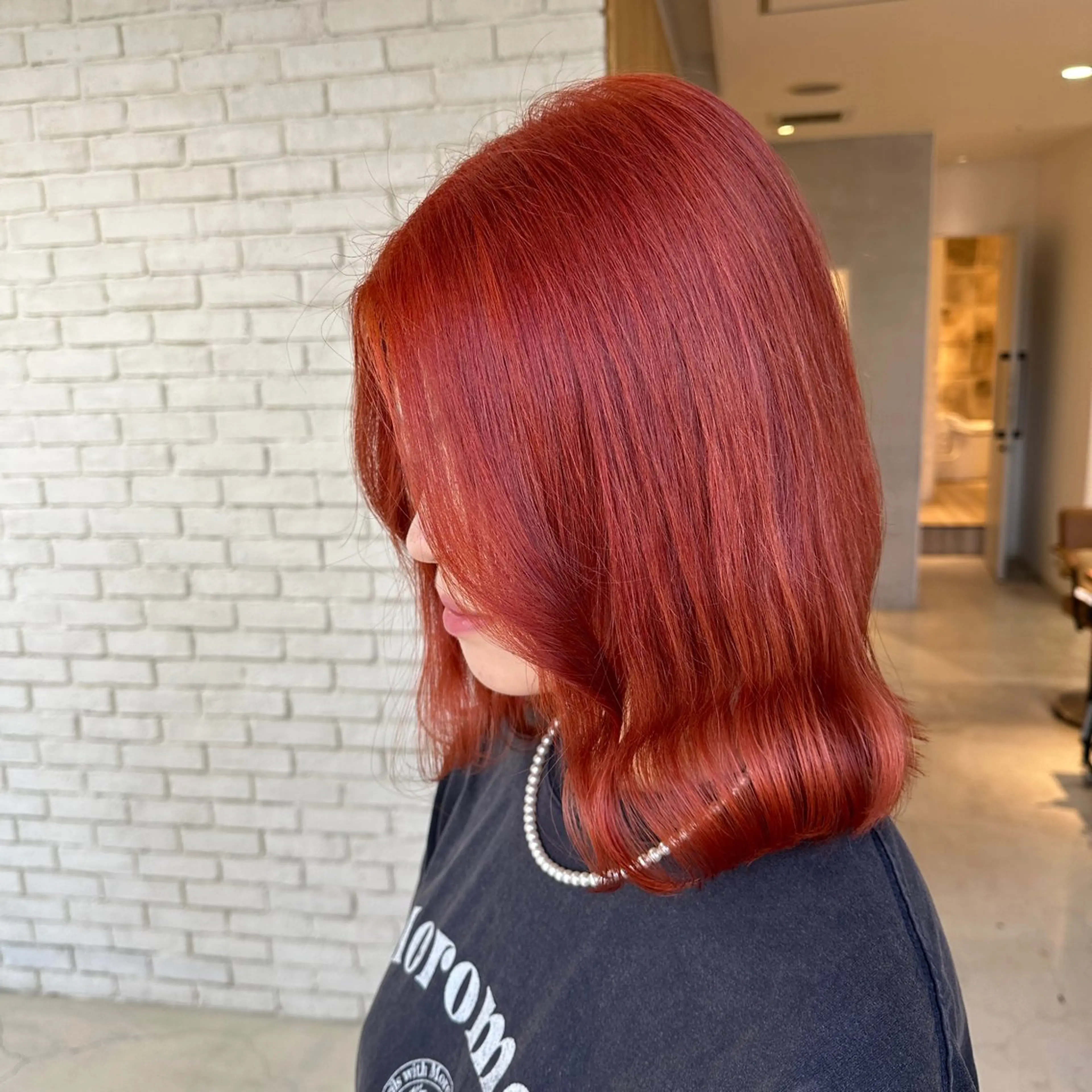 セミロング カラー ベージュカラー ブリーチ ケアブリーチ ダブルカラー ハイトーンカラー ヘアカラー レイヤーブリーチ特化 ホワイト専門/岸のヘアスタイル