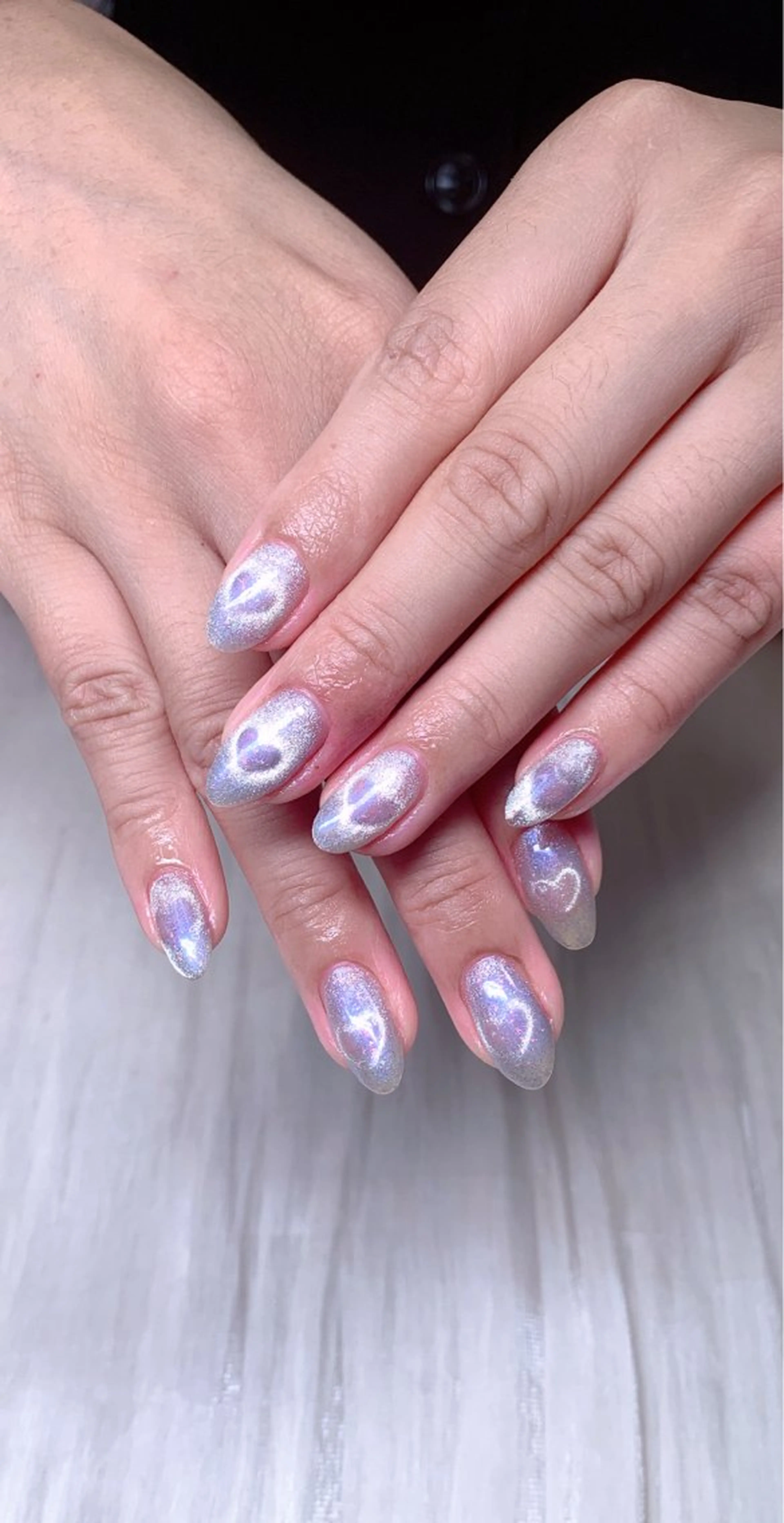 ネイル ハート キラキラネイル マグネットネイル オフィスネイル Cute Tips nailのネイルデザイン