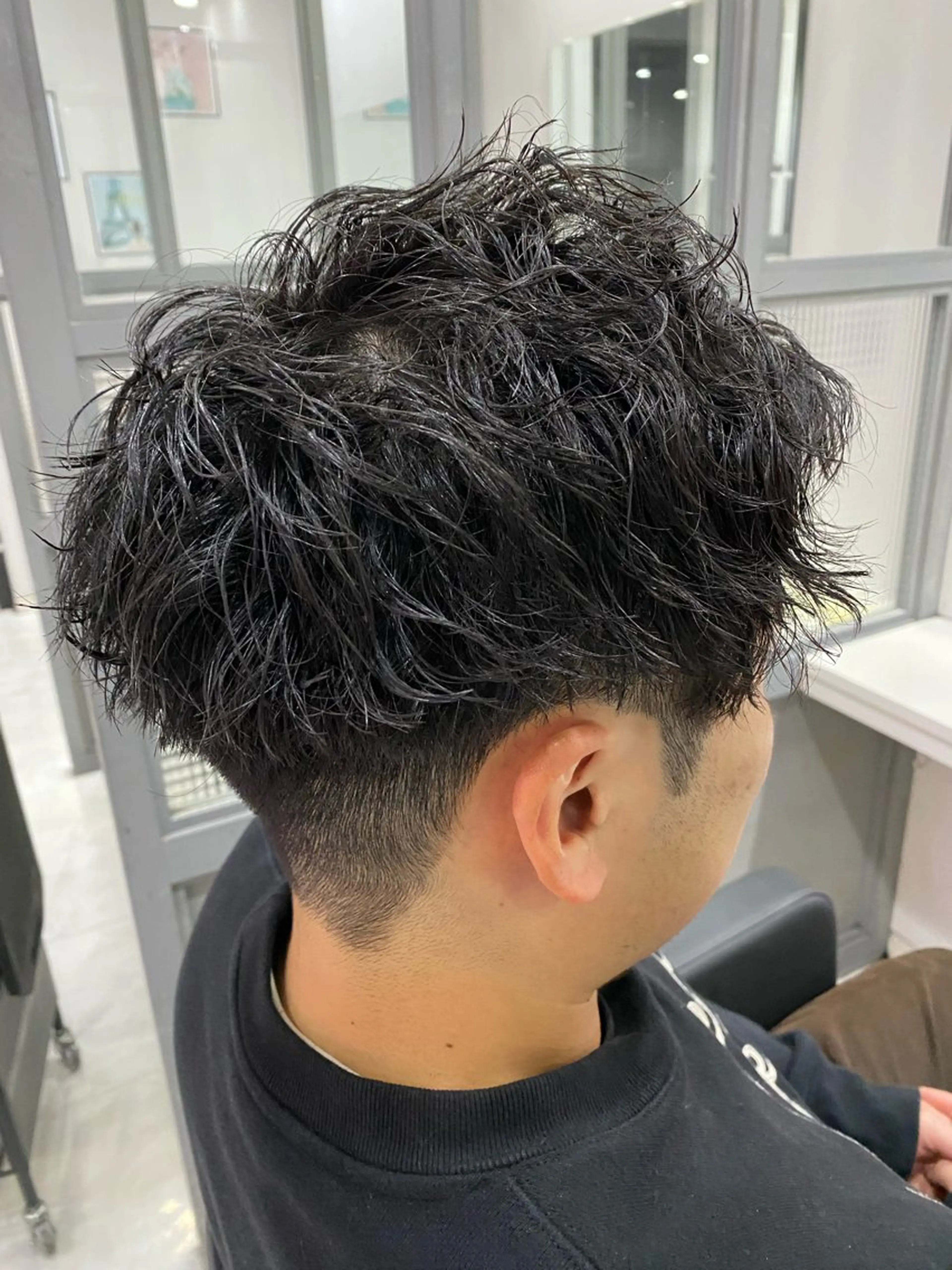 ミディアム パーマ メンズ カット パーマ トリートメント 🟣メンズパーマ 川端 永遠🟣のヘアスタイル