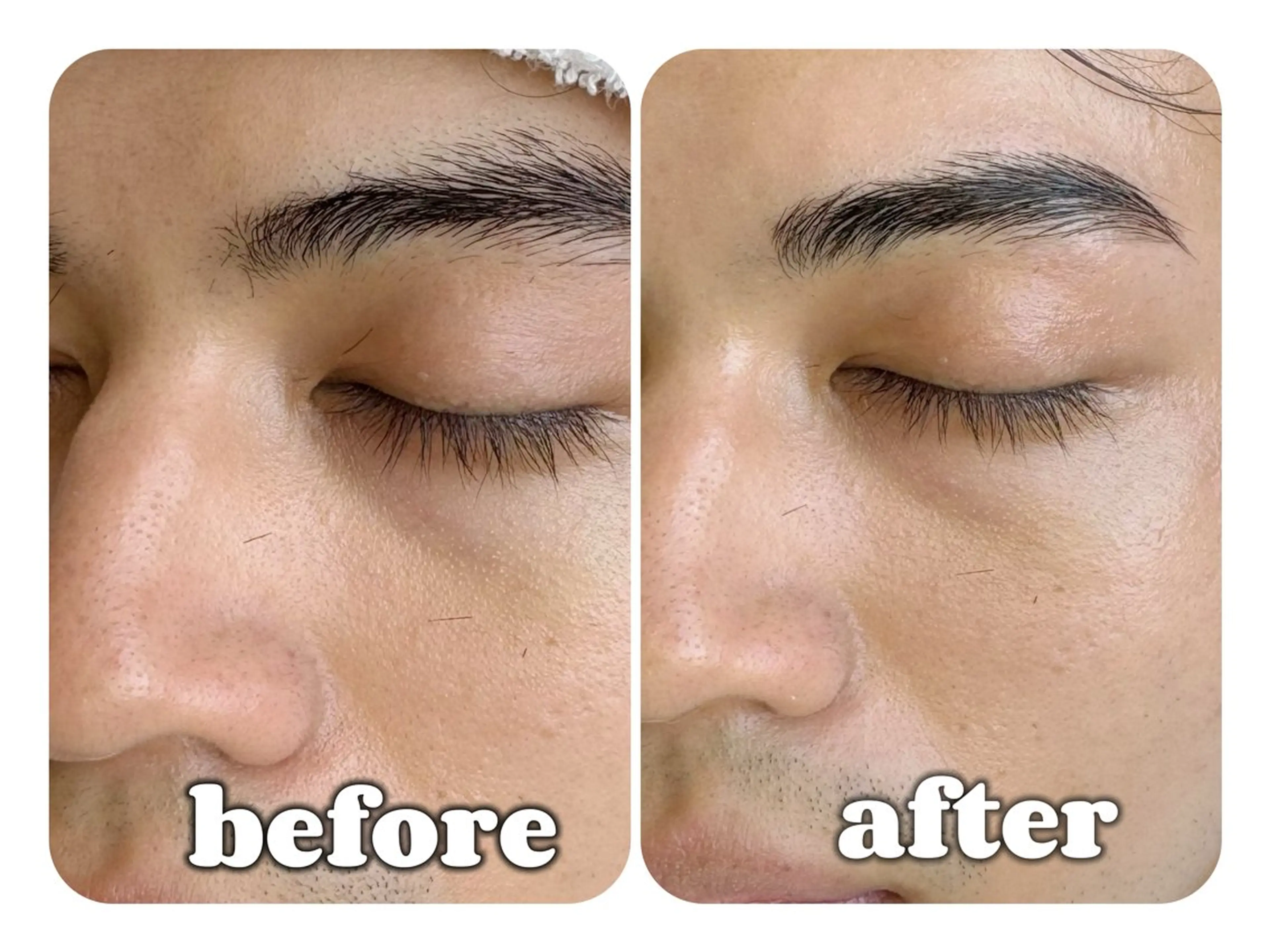 ハリウッドブロウリフト＋美眉スタイリング（眉毛ワックス）＋メイクの写真