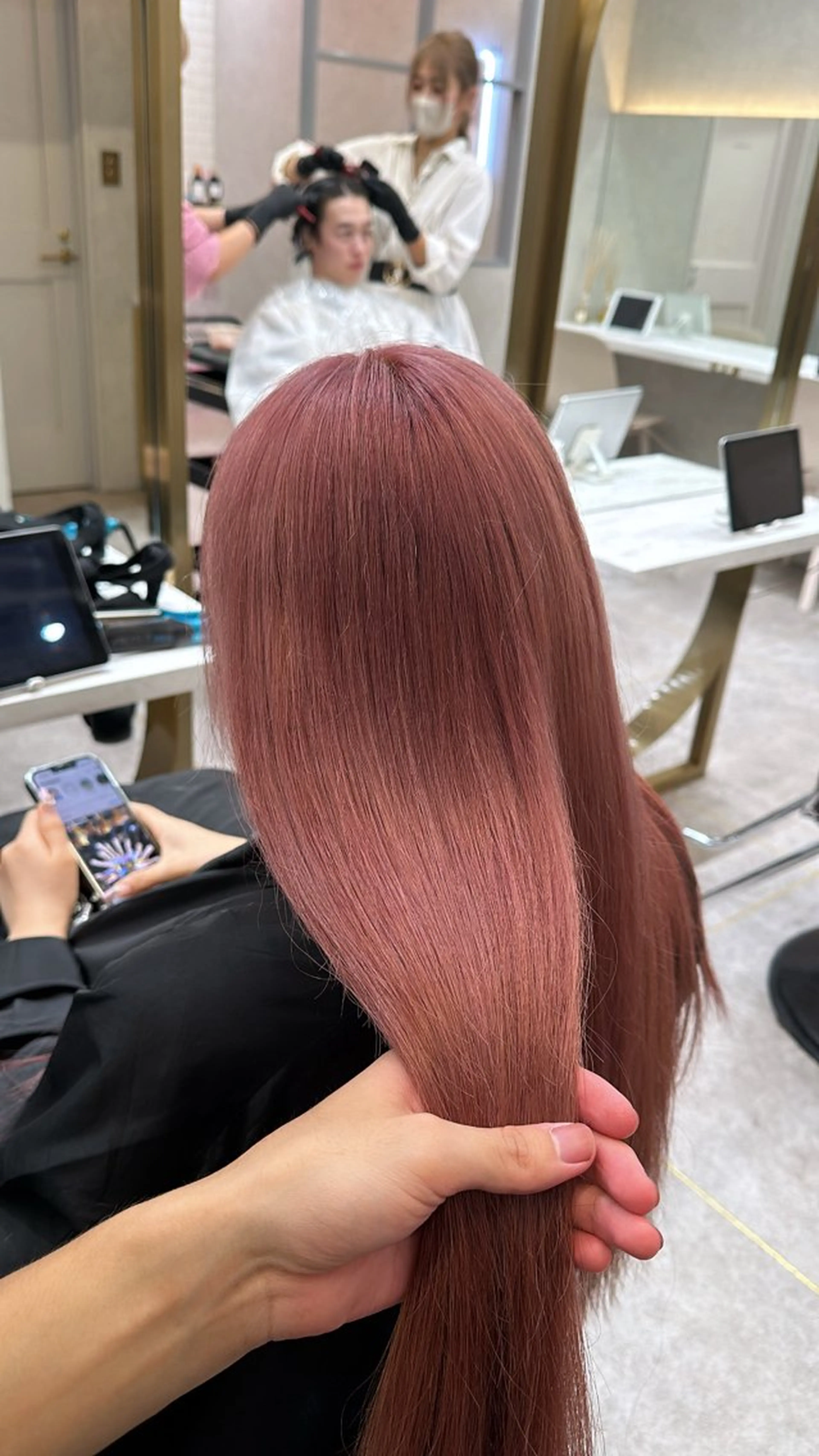 ロング カラー カット ヘアカラー トリートメント ヘアセット ダブルカラー 韓国レイヤーKYONのヘアスタイル