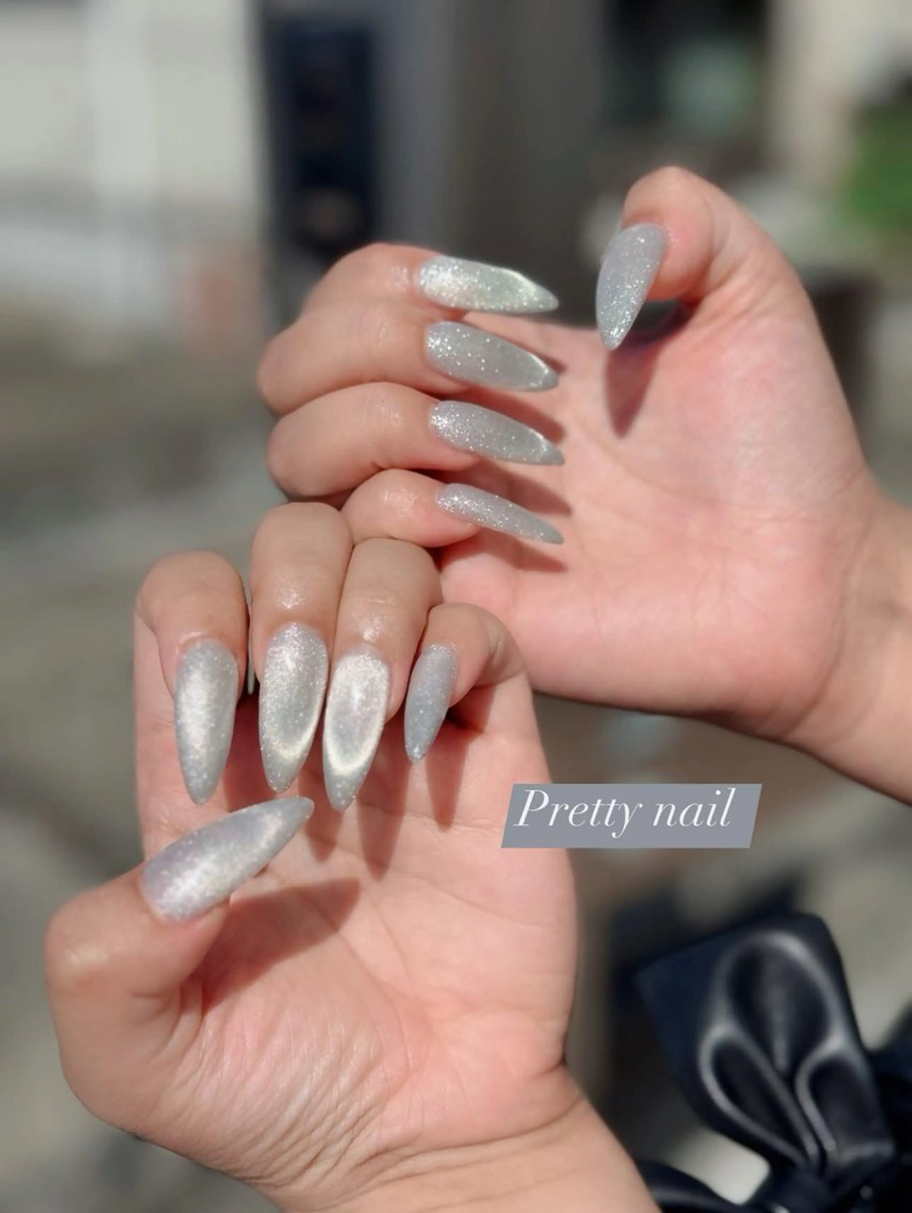 【オフ有り】ハンドネイル 🎀10本チップ長さ出し🩵【ジェル長さ出し➕500円】🩵マグネットor フラッシュネイル✨の写真