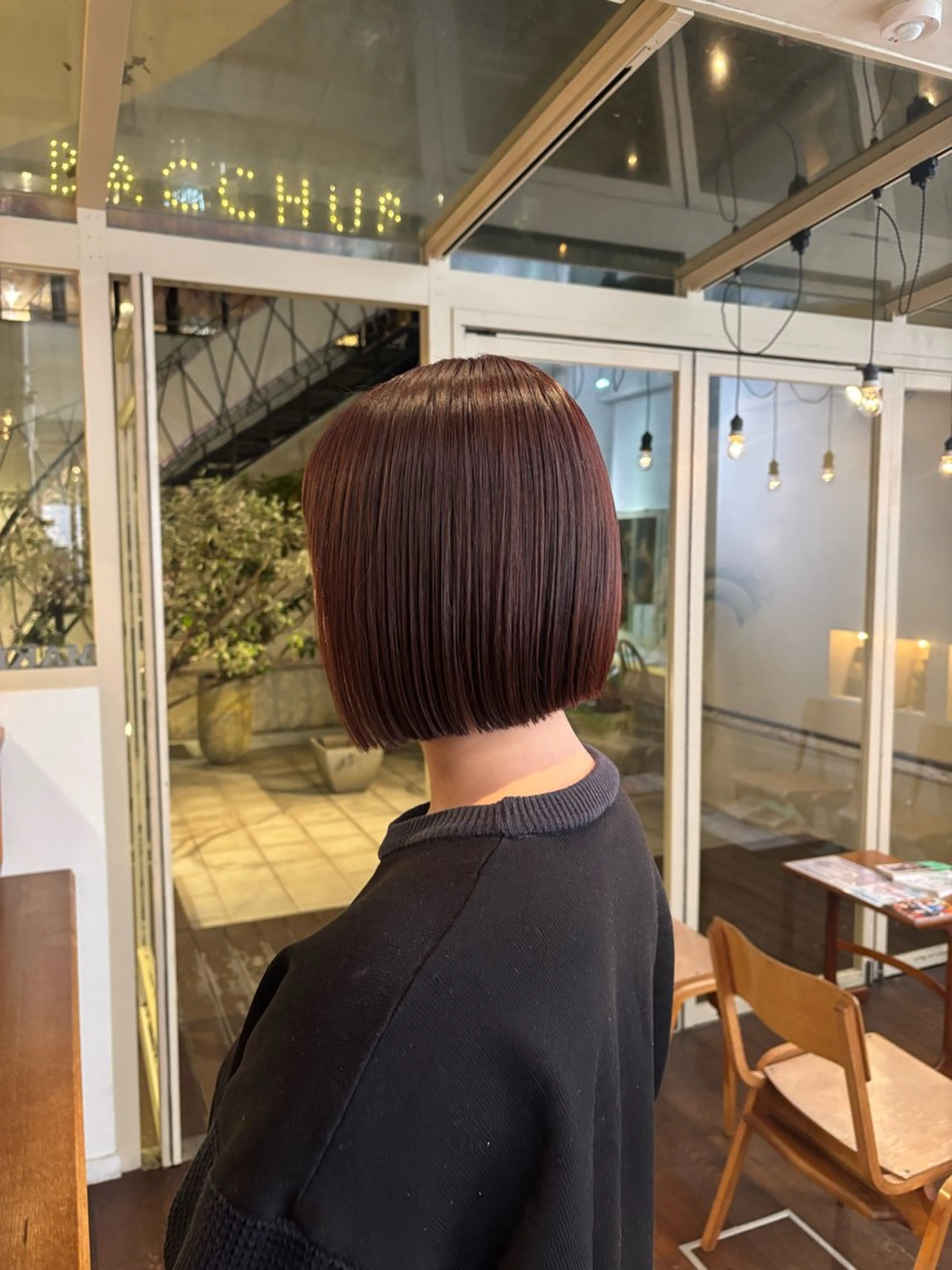 ミディアム カラー くいた あやなのヘアスタイル