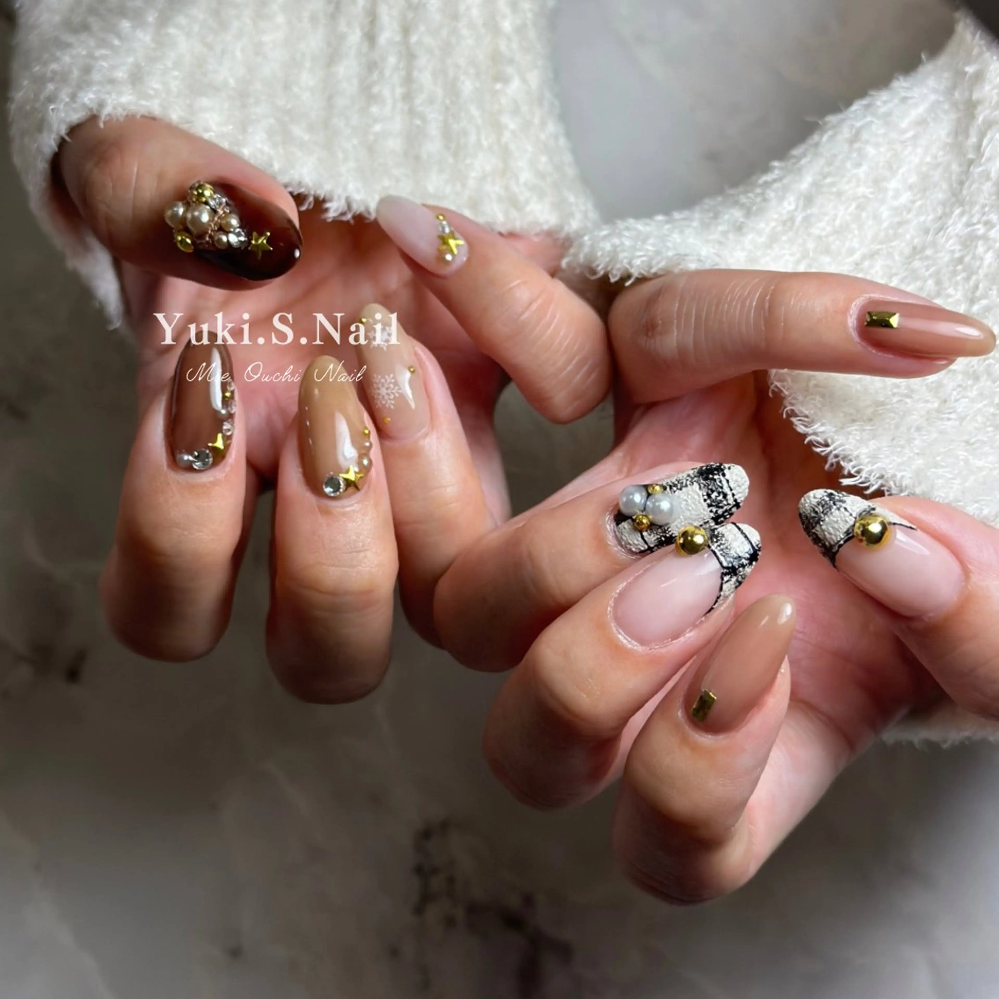 ロング クリスマス ハンドネイル Yuki S.Nailのネイルデザイン