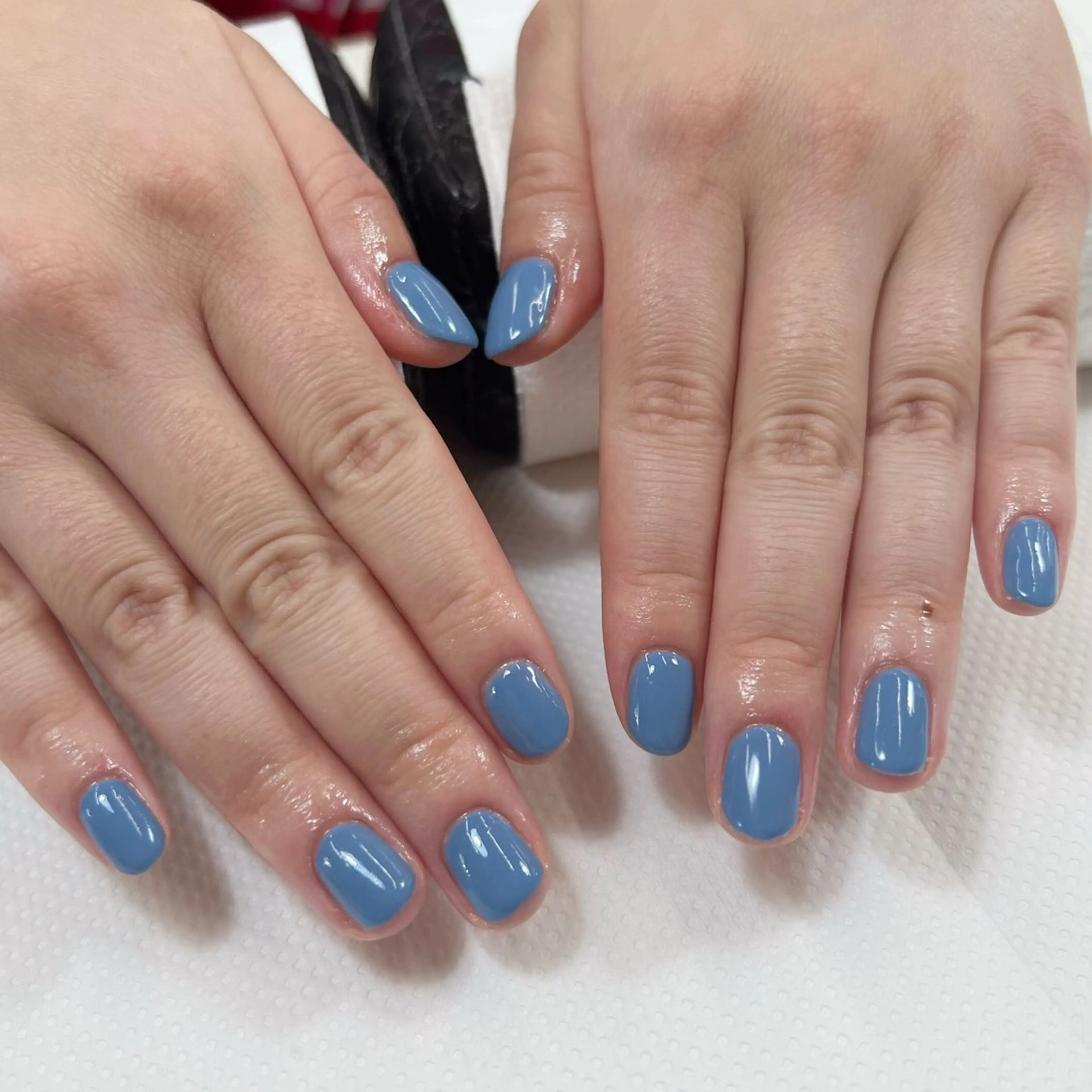 ネイル ブルー ワンカラーネイル ハンドネイル Nishimura Amiのネイルデザイン
