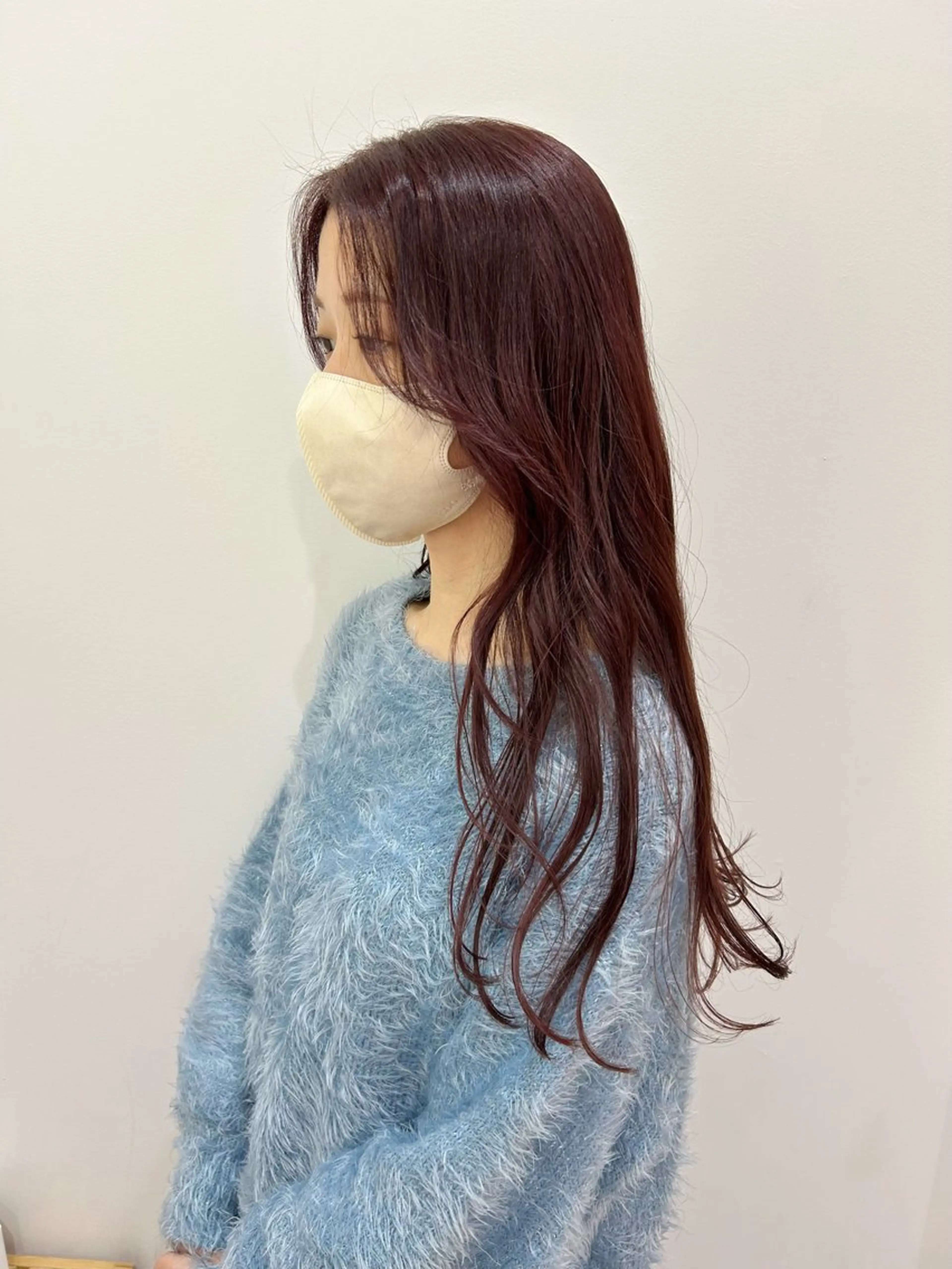 ロング カラー カシス レッドカラー カット ヘアカラー レイヤー/お顔まわり 暖色カラー🍑Amiのヘアスタイル