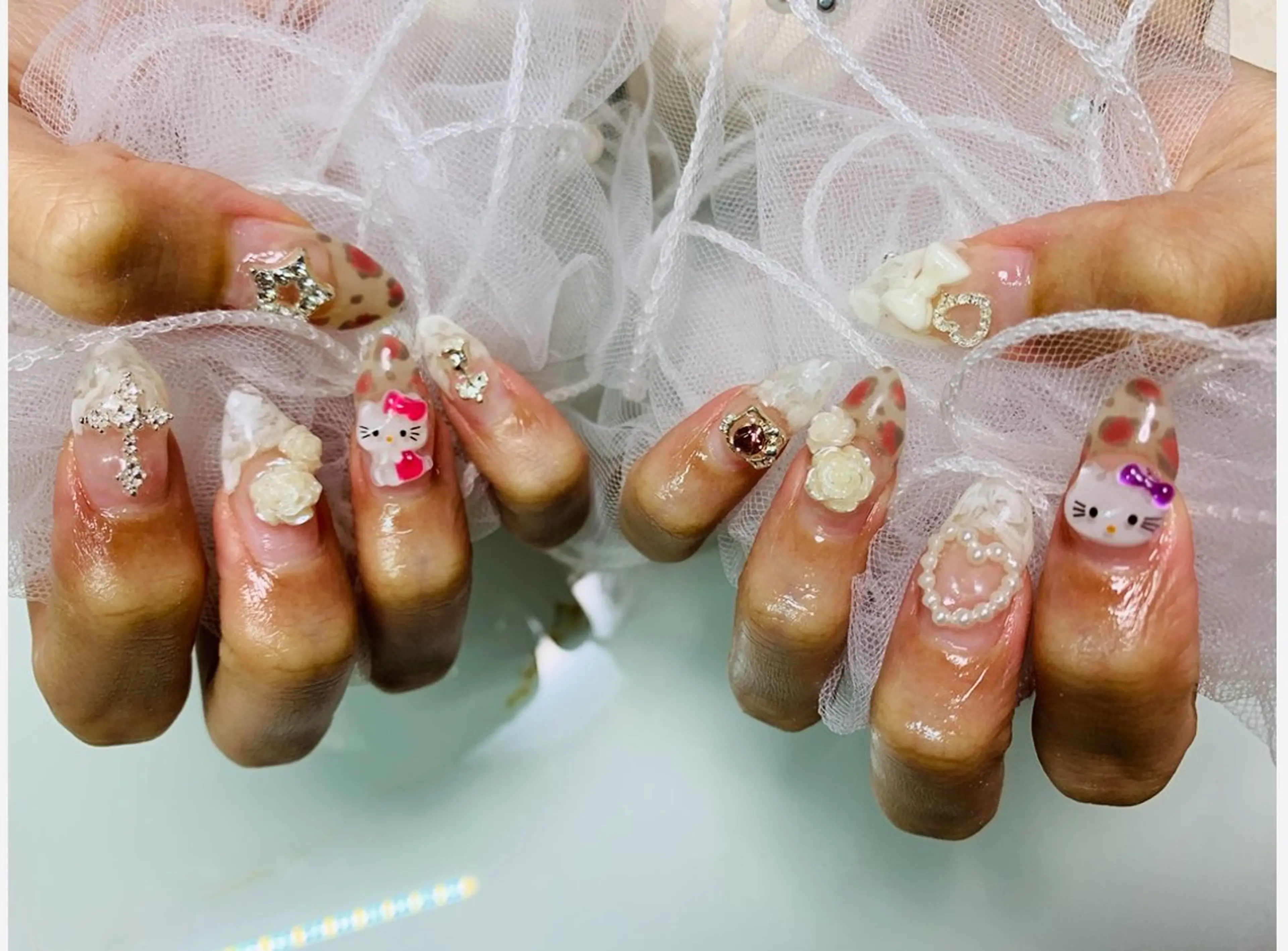 ネイル 長さ出し ピンク ネイルチップ ネイリスト MAKOのネイルデザイン