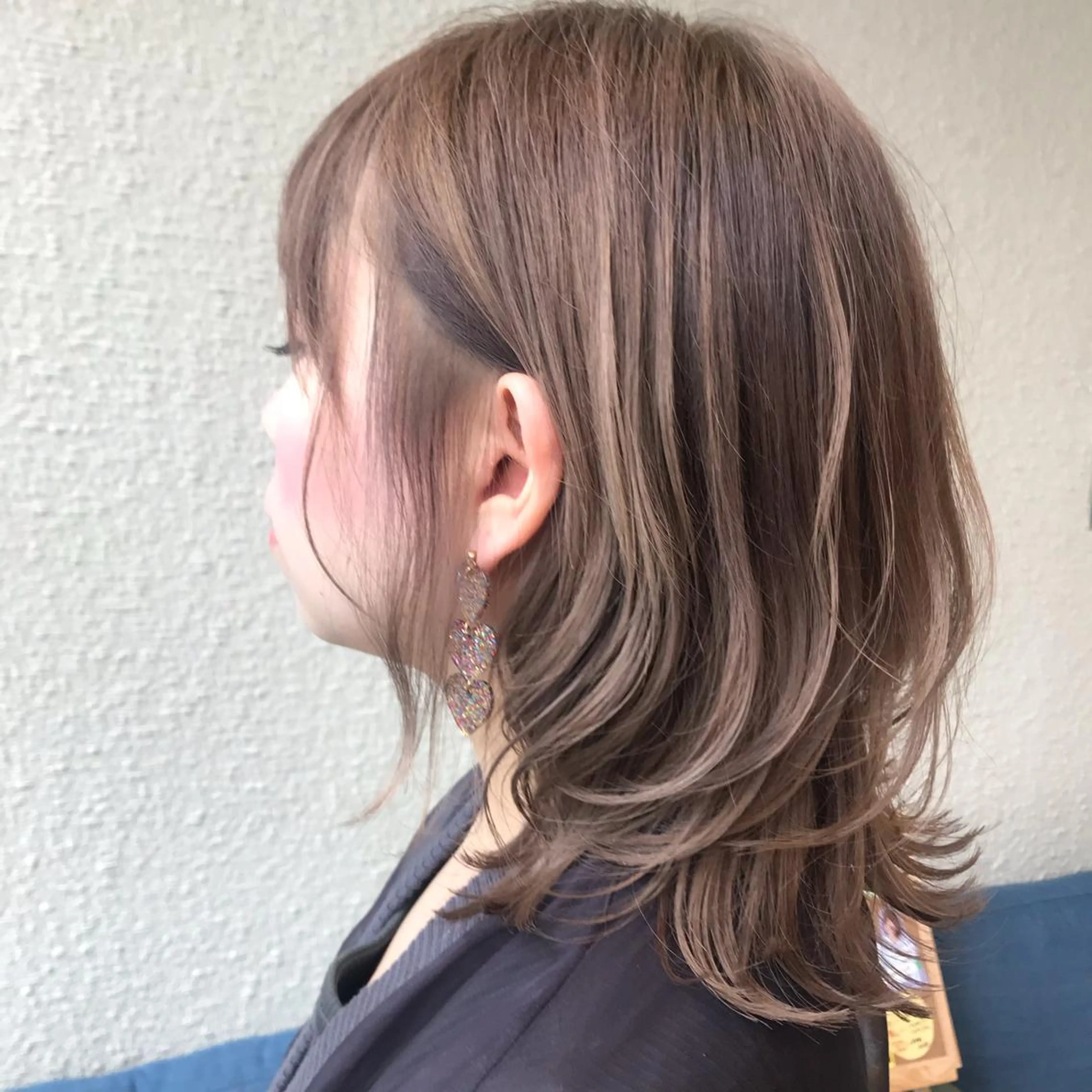 ミディアム カラー バレイヤージュ ベージュカラー レイヤーカット 透明感カラー/ 寺田千雅子のヘアスタイル