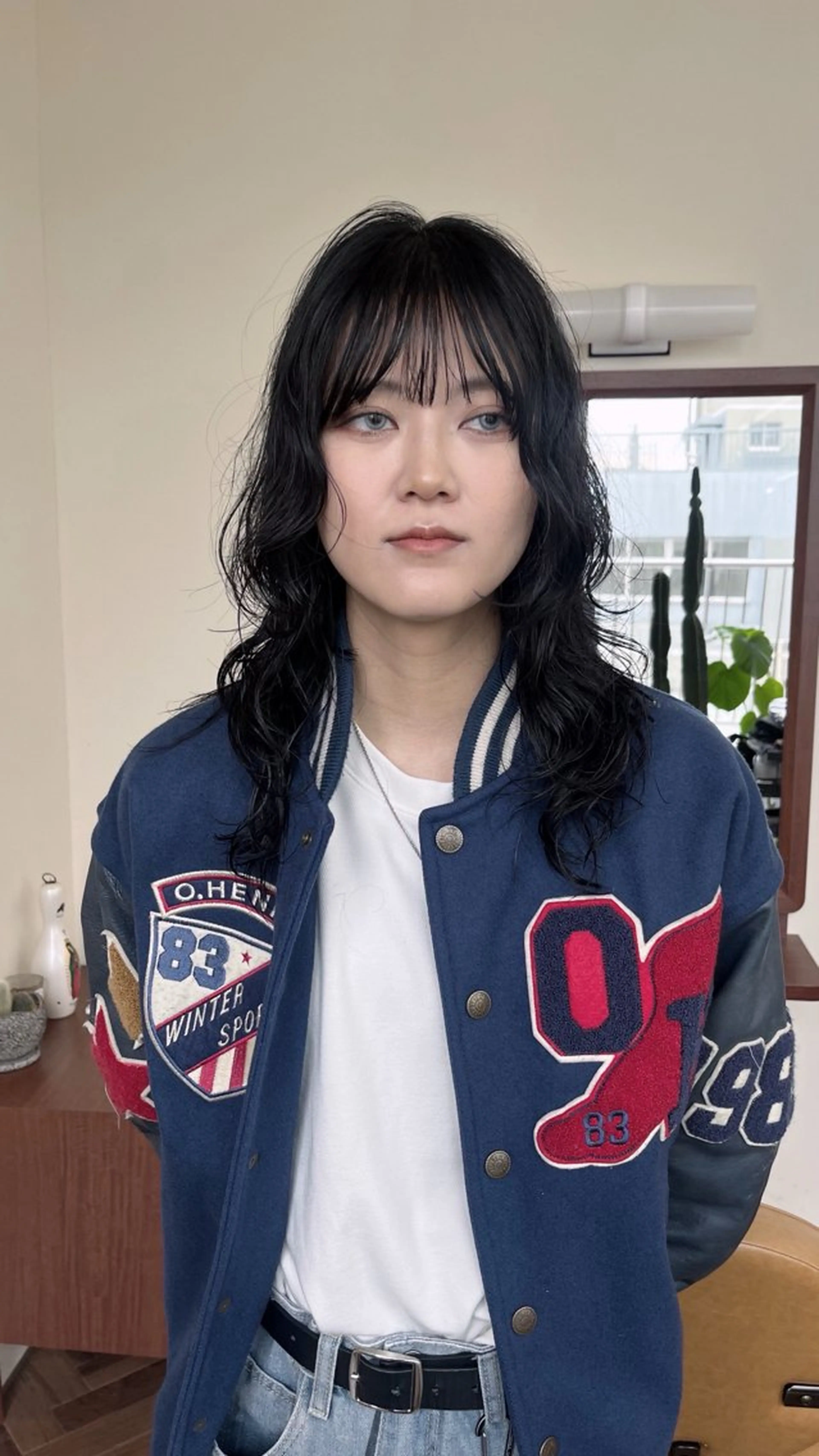 ミディアム パーマ レイヤーカット カット パーマ ボブパーマ/パーマ ウルフパーマのヘアスタイル