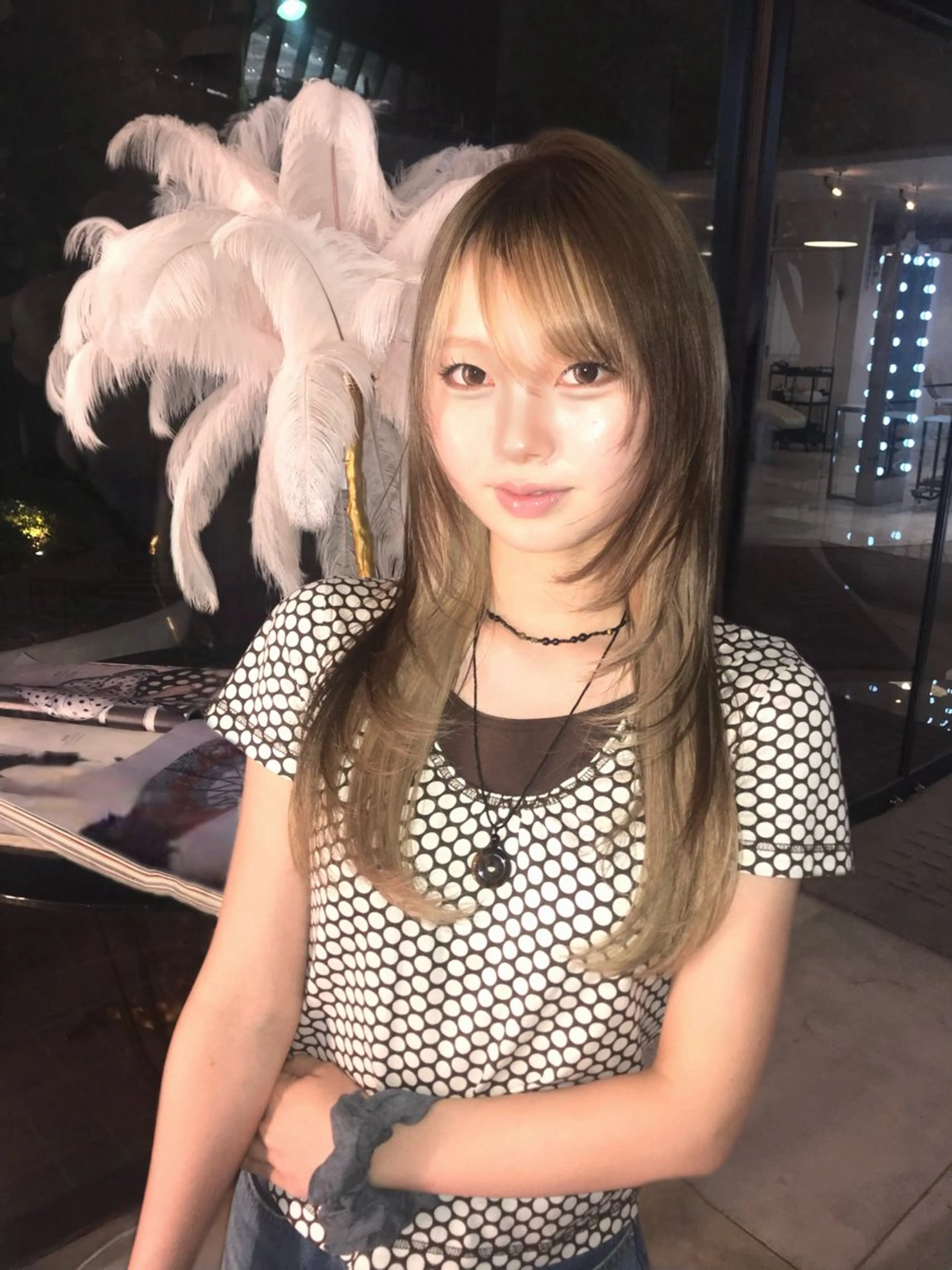 ロング カラー 似合わせカット ヘアカラー トリートメント ヘアセット HARUNA/原宿/ デザイン/ハイトーンのヘアスタイル