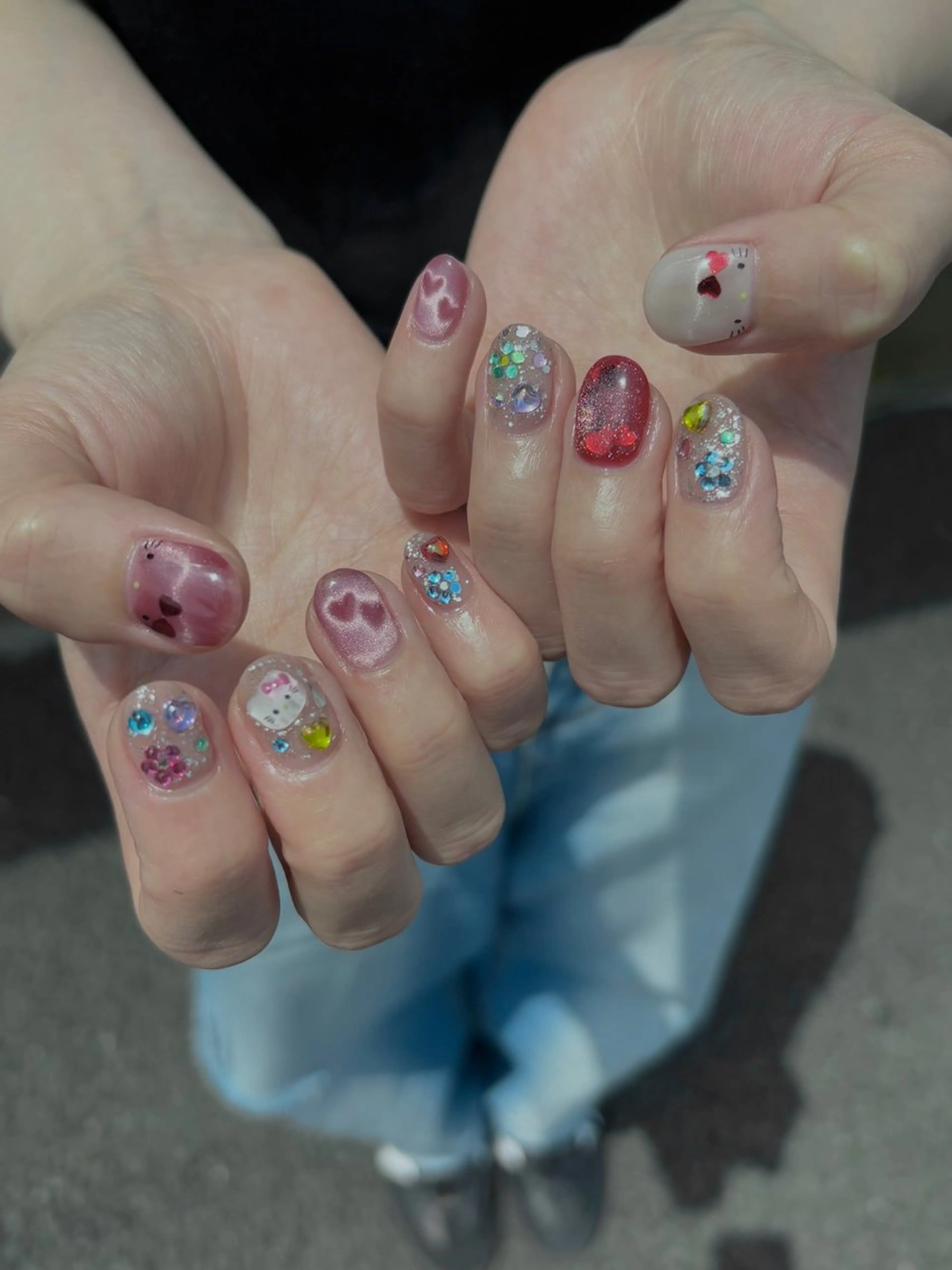 ネイル 韓国ネイル マグネットネイル ショートネイル ストーンネイル ハンドネイル acs.n所属・ネイル,耳つぼ 風間すみれのその他イメージ