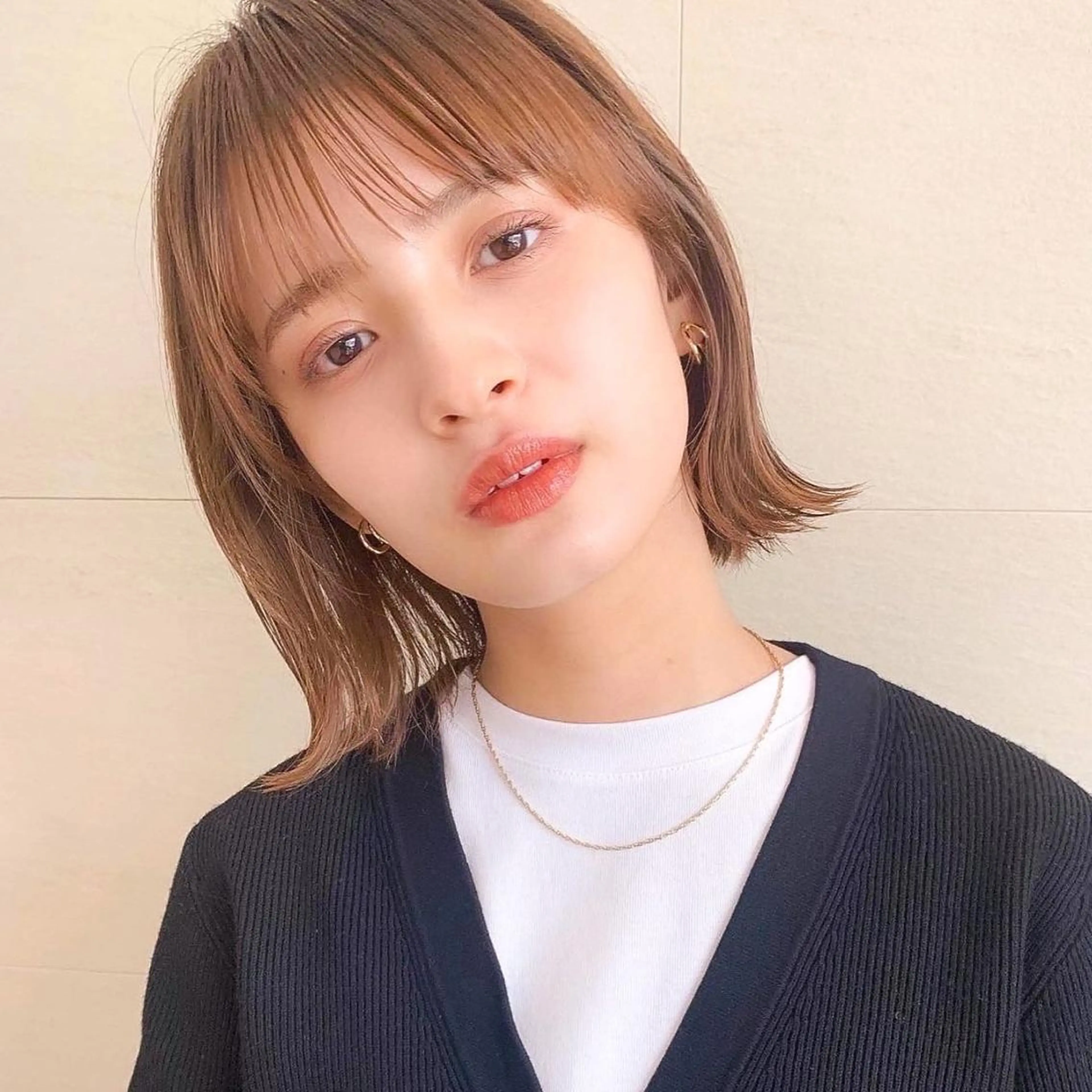 ミディアム カラー 🌱小顔ヘア/ボブ ミディアム/双葉🌱のヘアスタイル