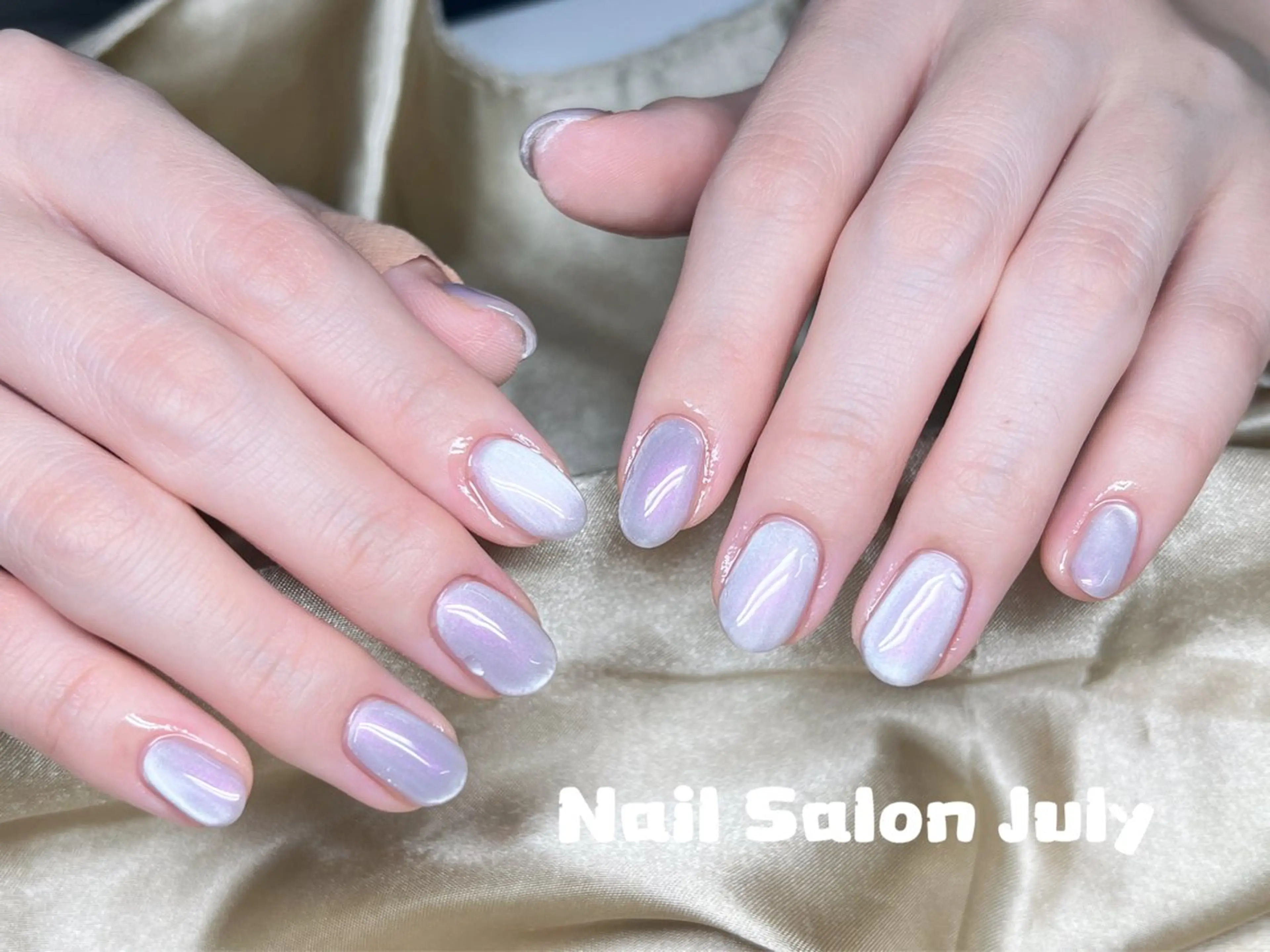 ネイル アートネイル オーロラネイル ジェルネイル ガーリー キラキラネイル ハンドネイル July モモのネイルデザイン