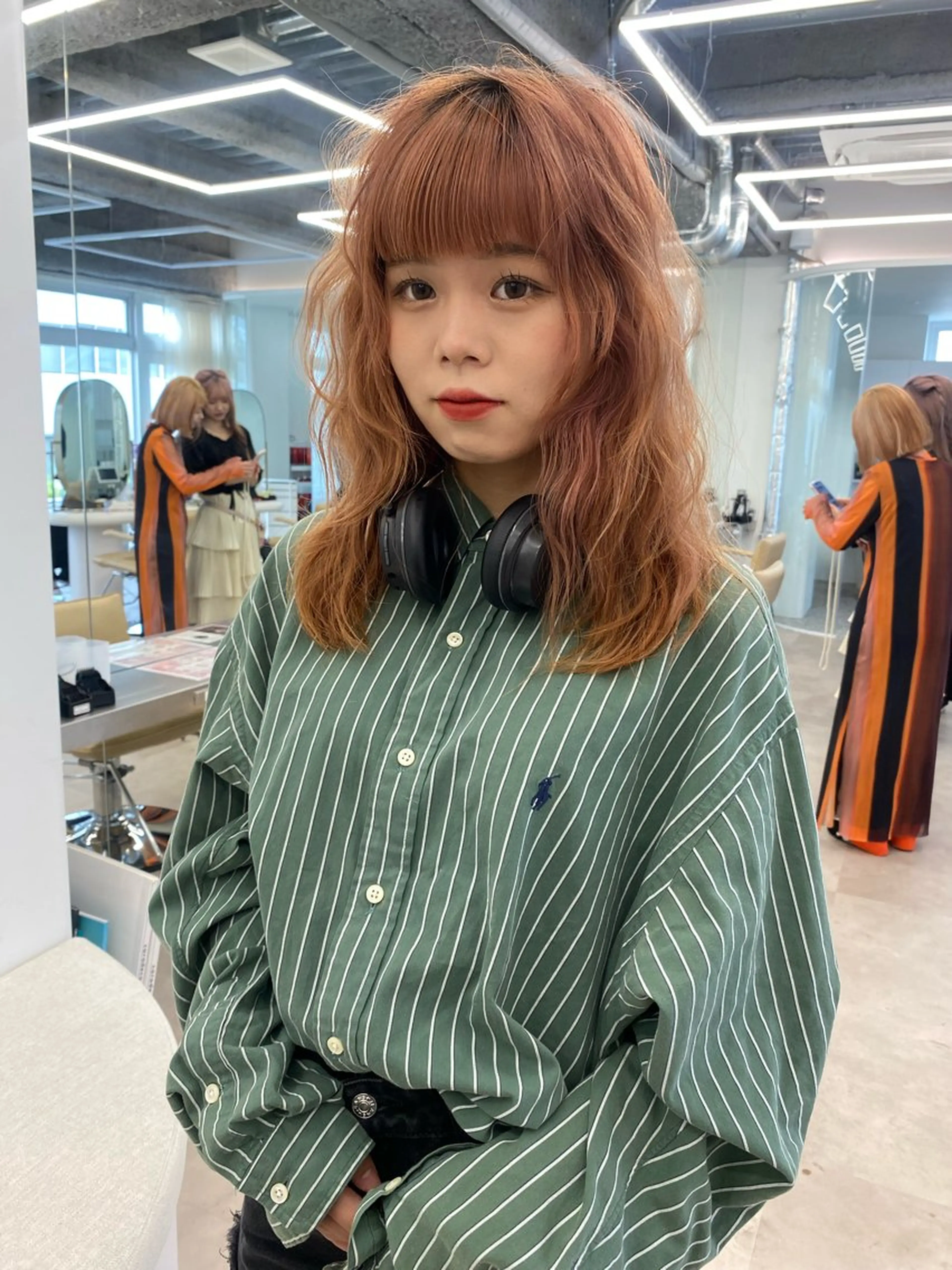 ロング カラー ベージュカラー オレンジ オレンジベージュ ヘアカラー hinaka .のヘアスタイル