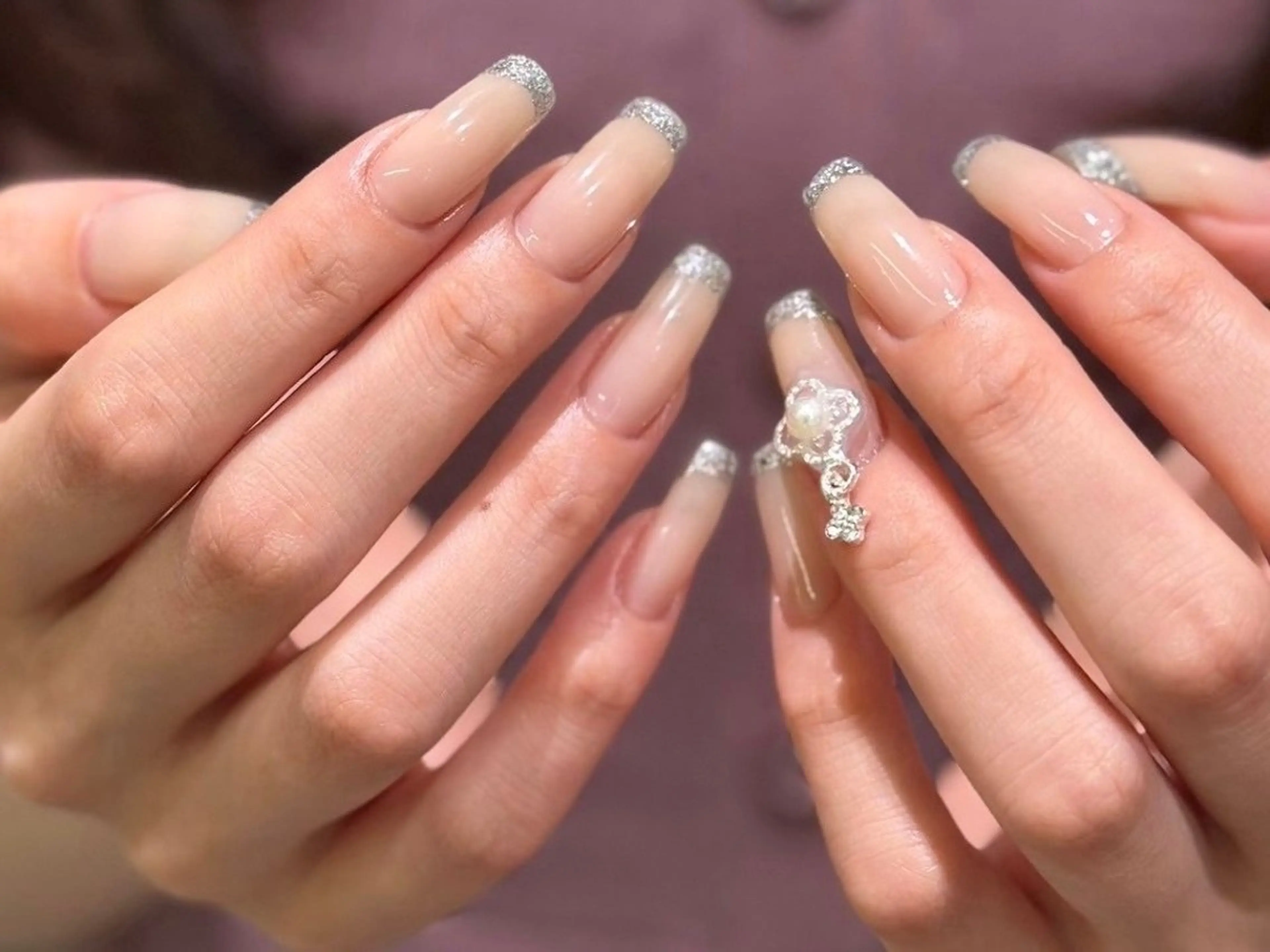 オフ無フル長さ出しデザインネイル💞の写真