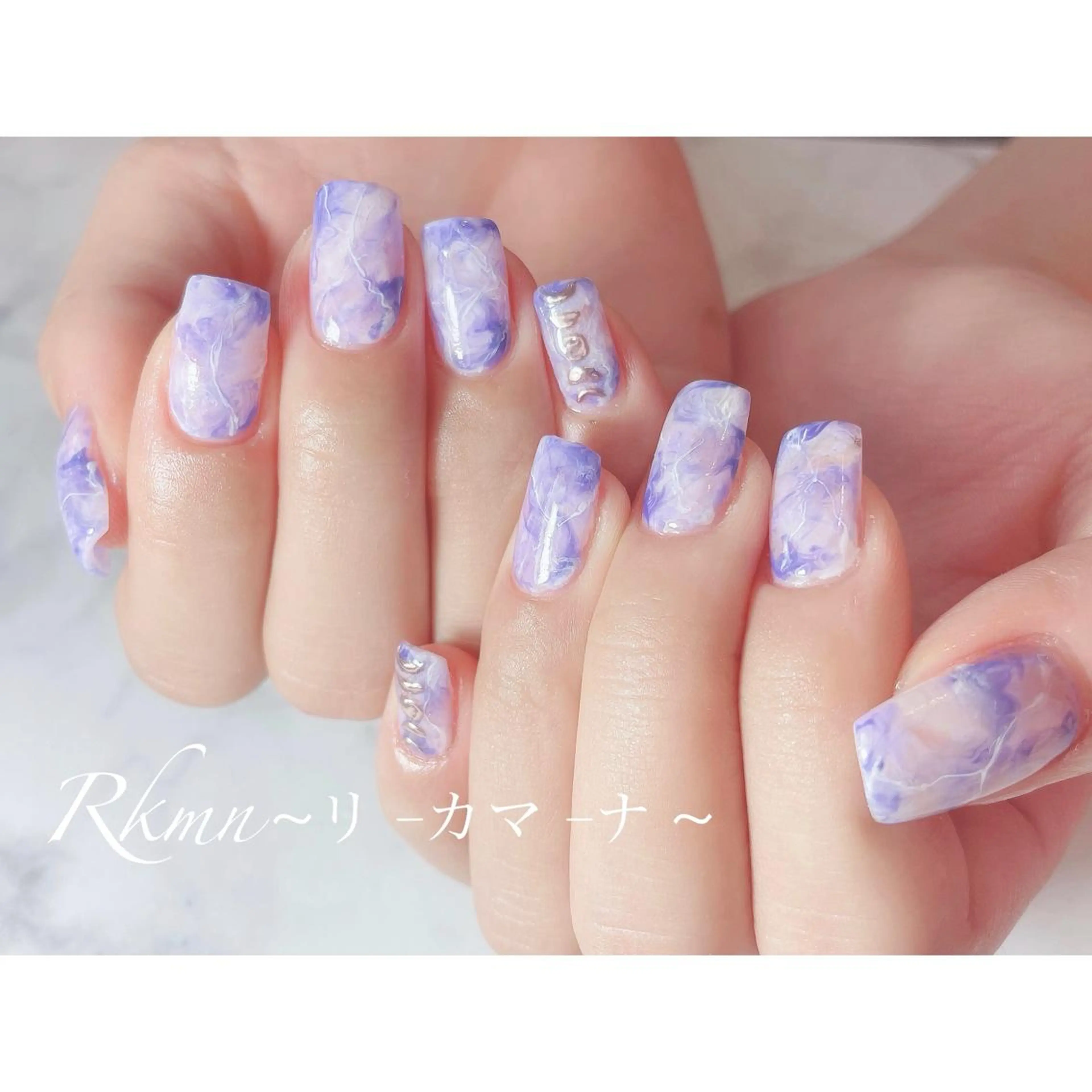 ネイル アートネイル フレンチネイル ジェルネイル グラデーション 大理石ネイル(マーブル) ハンドネイル フットネイル ハンドケア Rkmn ~リ-カマ-ナ~のネイルデザイン