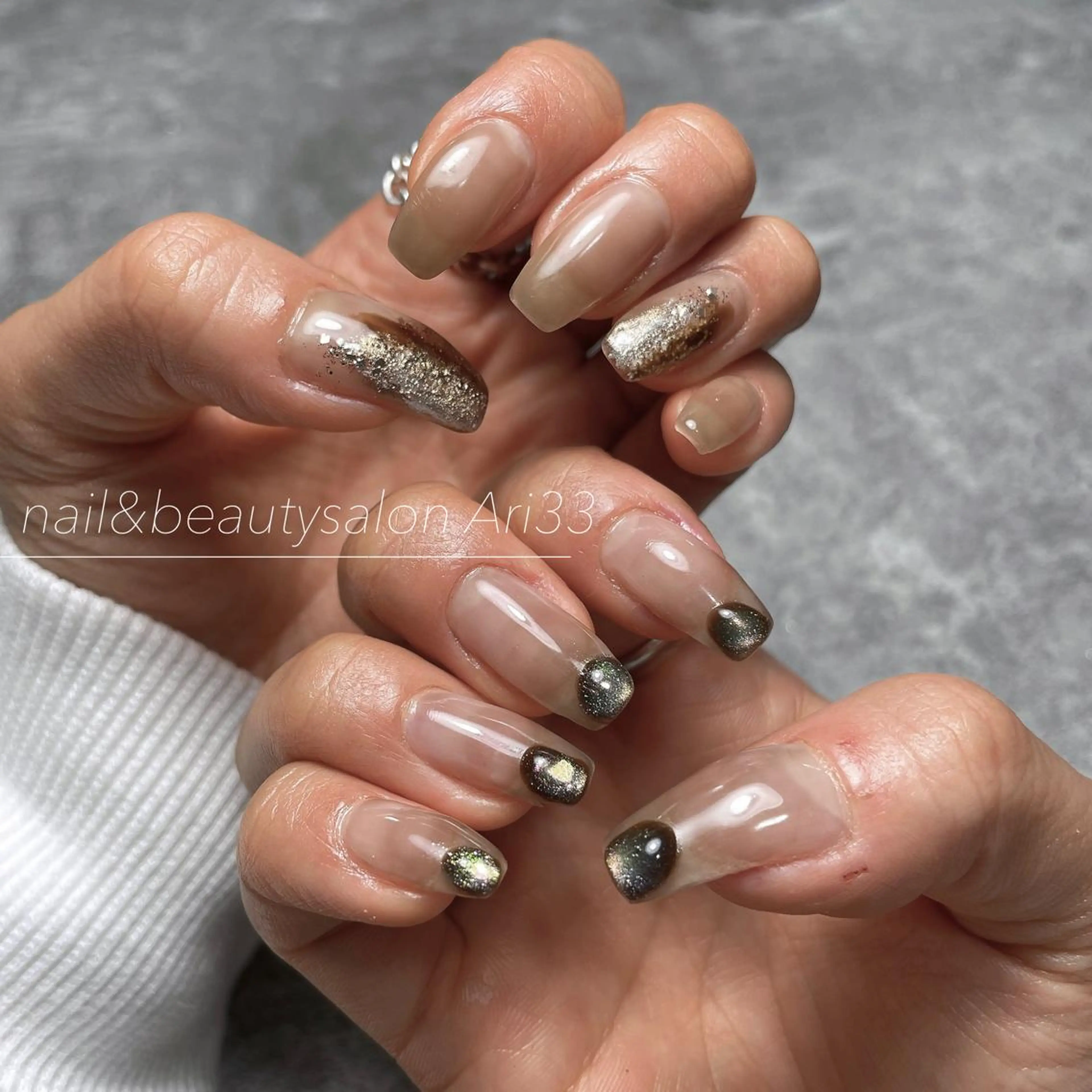 ネイル ニュアンスネイル ハンドネイル プライベートサロン Ari33nailのネイルデザイン