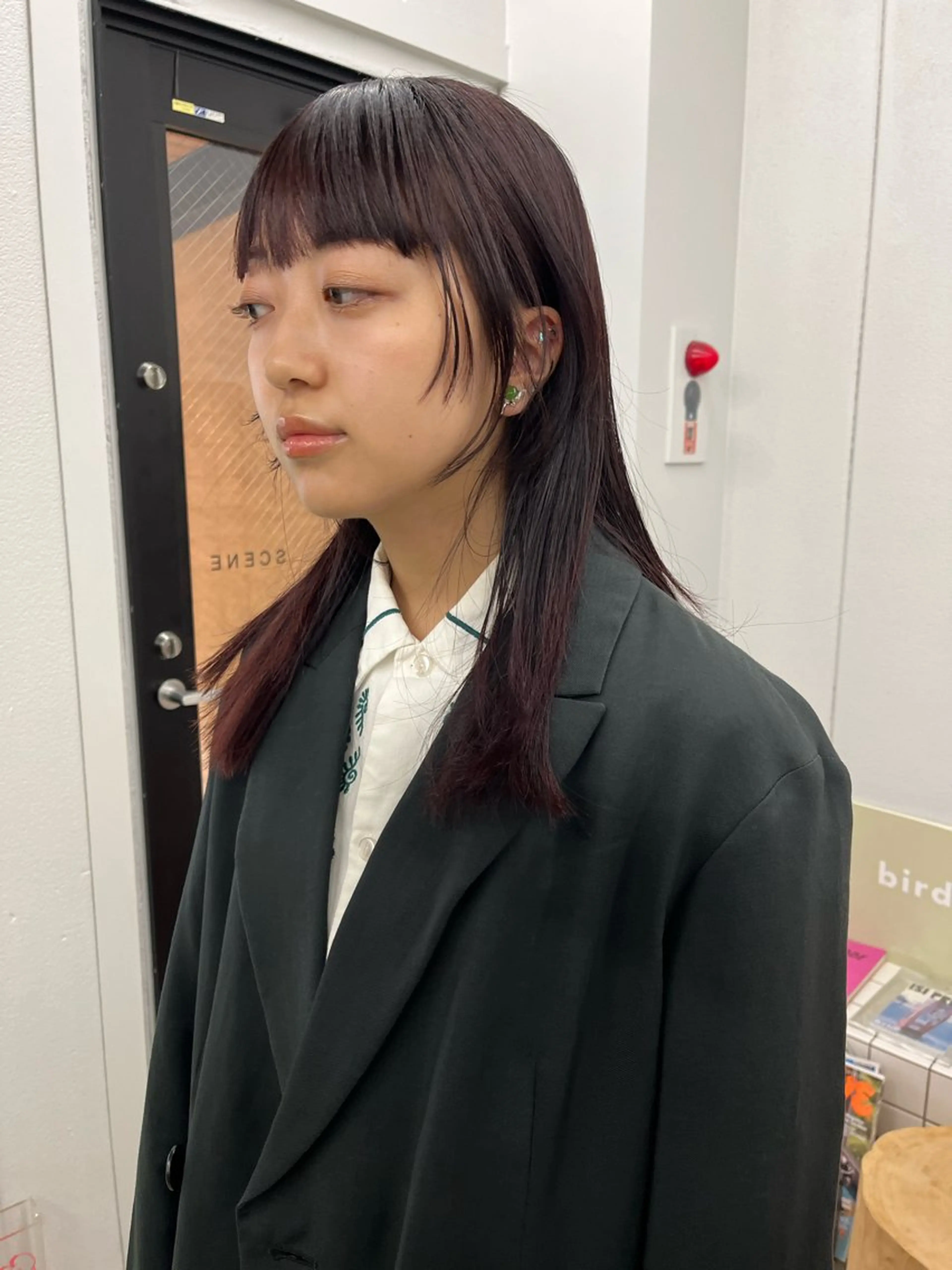 セミロング カラー カット ヘアカラー 細川 夕利亜のヘアスタイル