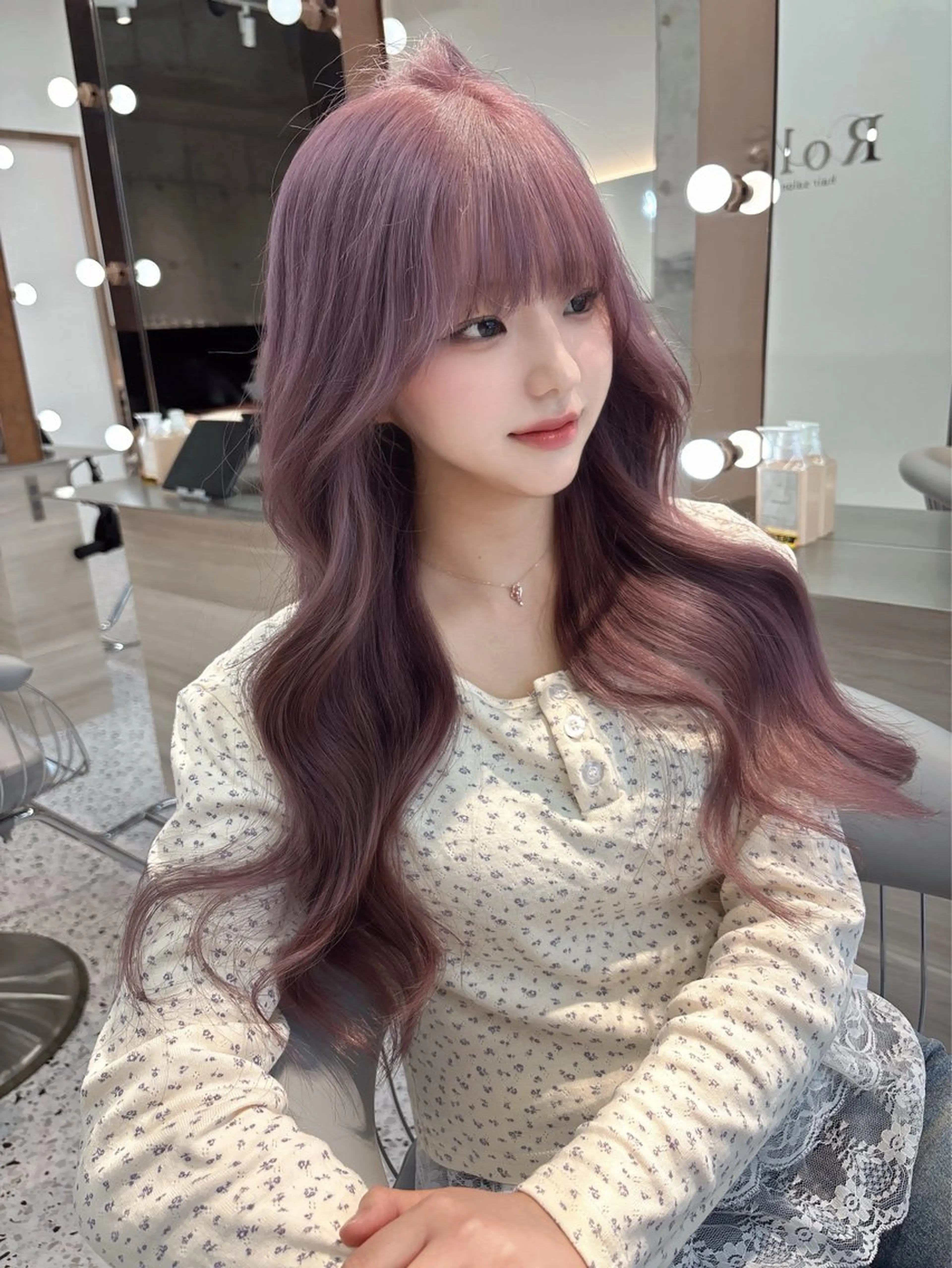 ミディアム カラー ブリーチ ボブ 韓国風ヘア レイヤーカット トリートメント ヘアカラー rina／ベージュ ワンホン/韓国ヘアのヘアスタイル