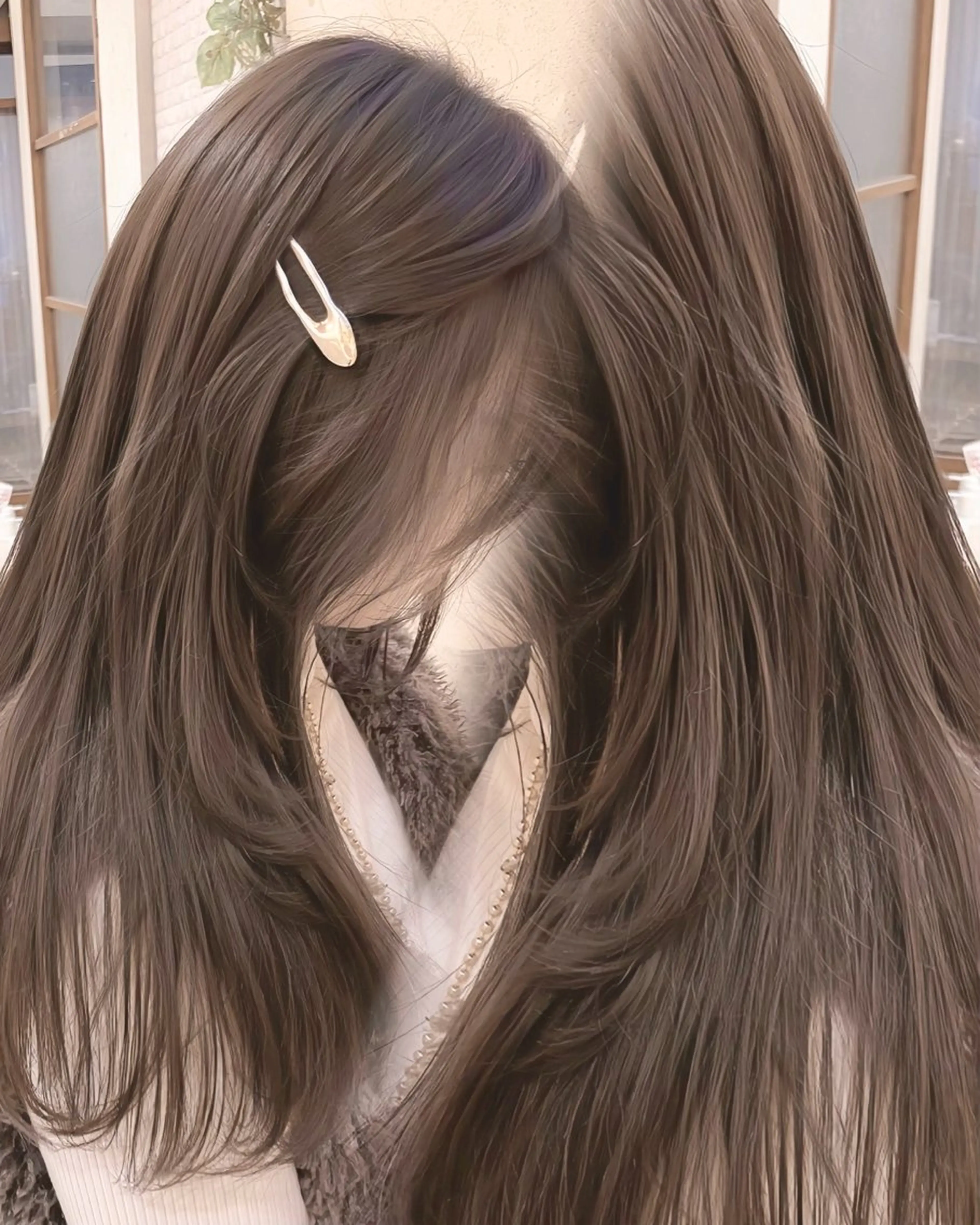 セミロング カラー ヘアアレンジ ベージュカラー ブリーチ ブラウンカラー 透明感カラー ダブルカラー カット ヘアカラー トリートメント ヘアセット 赤み消し🫧韓国ヘア 🫧藤岡誠也のヘアスタイル