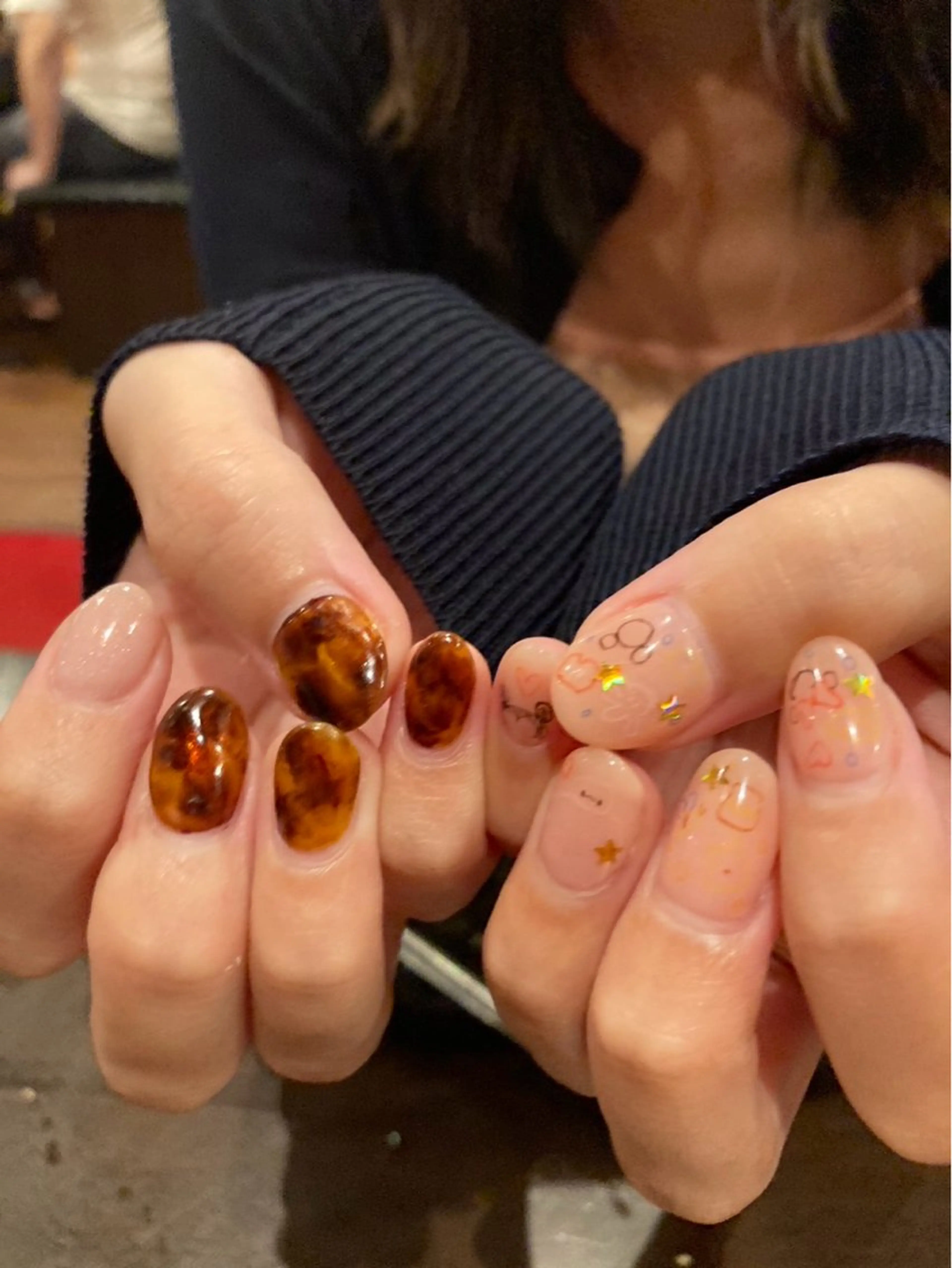 ネイル べっ甲ネイル 佐々木 優花のネイルデザイン
