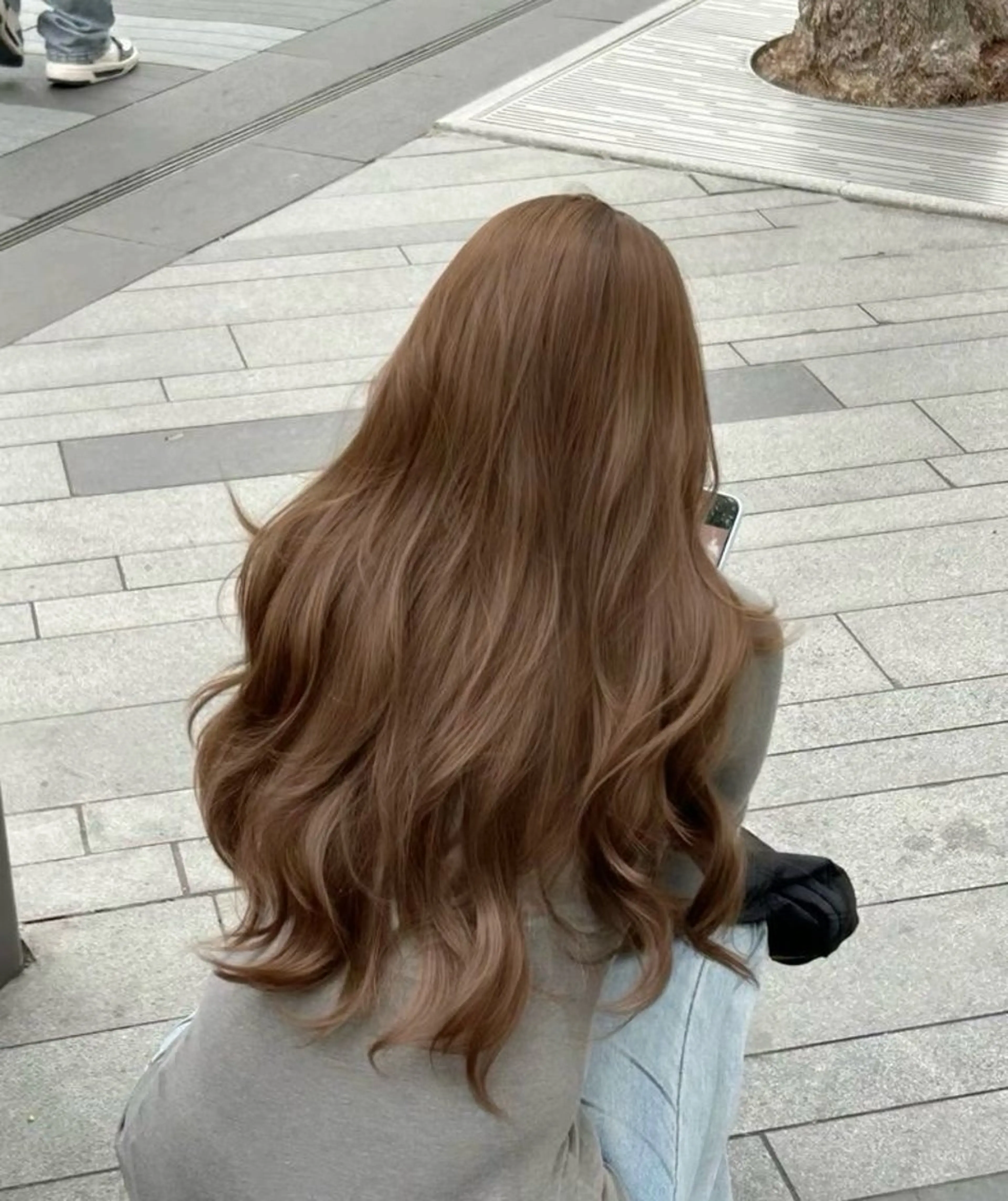 カラー ブリーチなし 透明感カラーのヘアスタイル