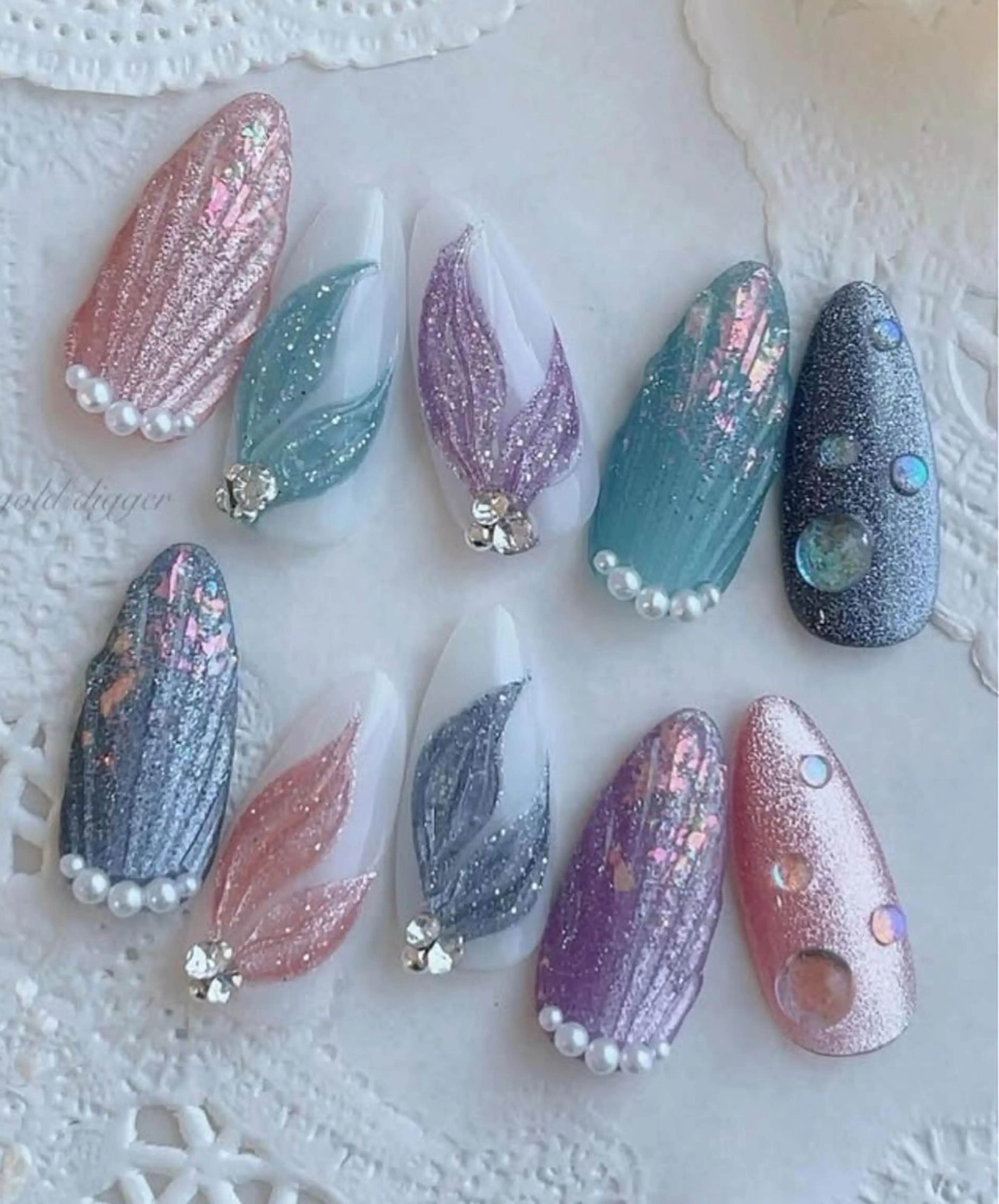 🧜🏻‍♀️🪸🫧マーメイドネイル°∵○🐬✩°｡⋆ﾟの写真