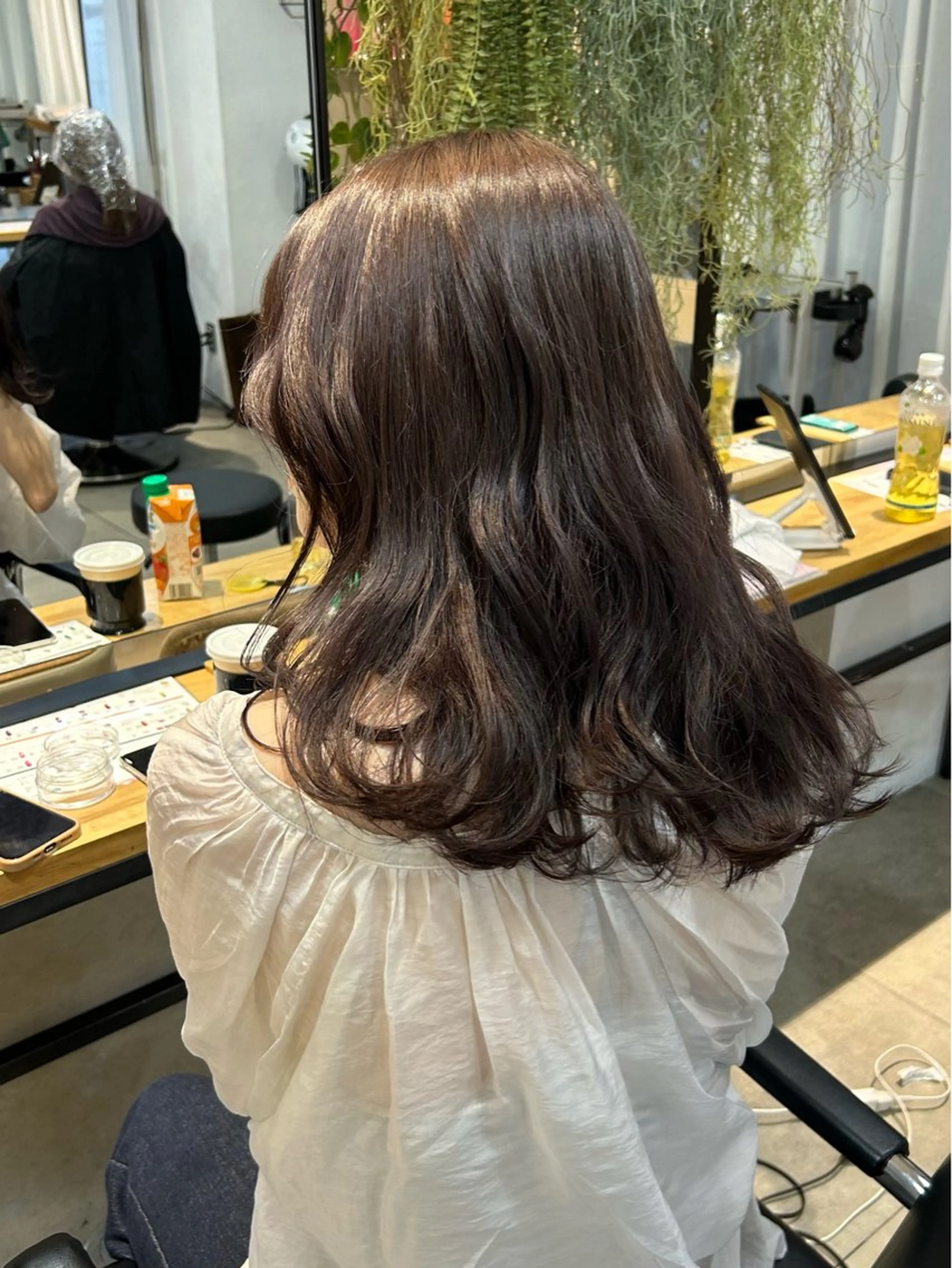 ミディアム カラー カット ヘアカラー トリートメント じゅわっと暖色カラー 🍊Moemiのヘアスタイル