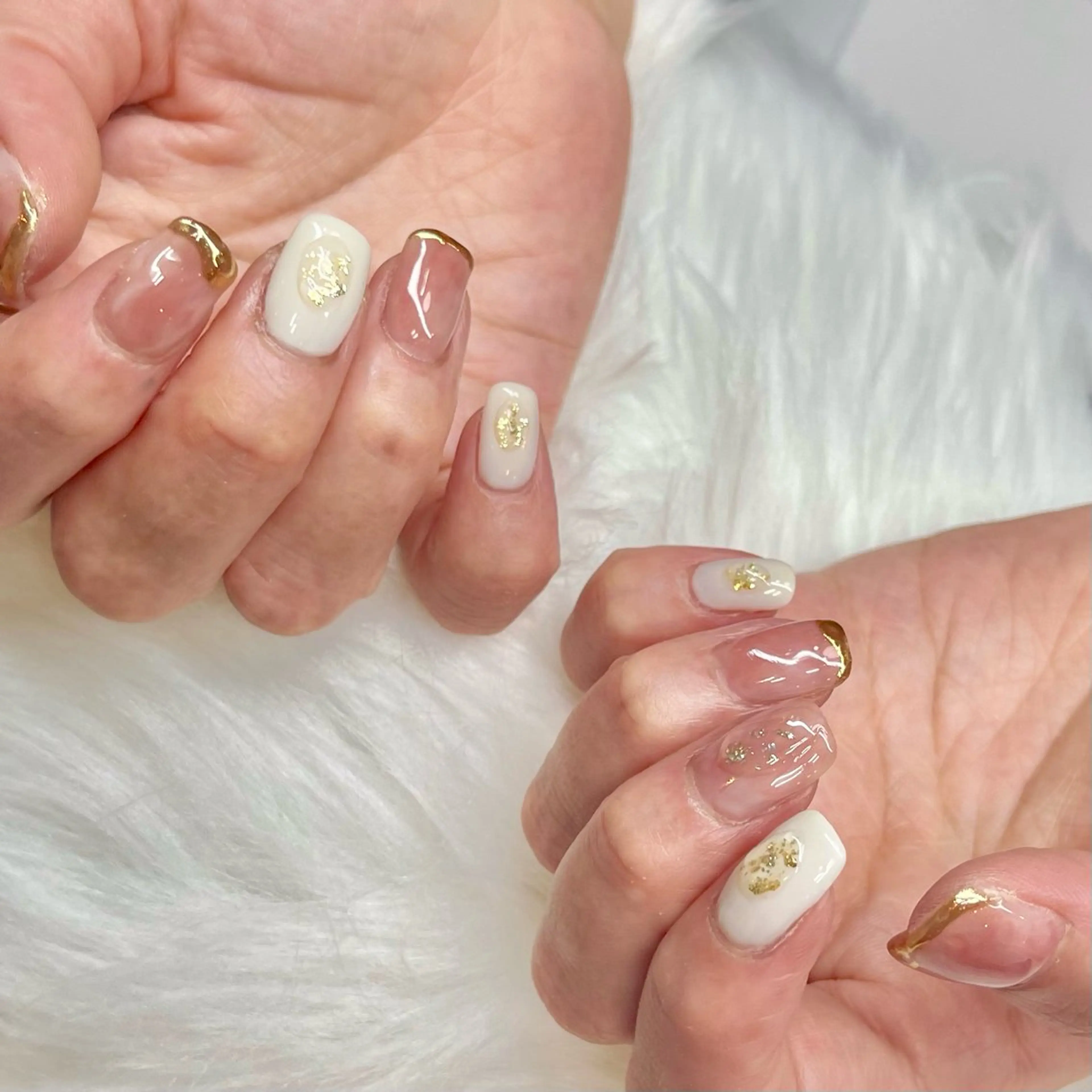 ネイル アートネイル 持ち込み ニュアンスネイル Lealea nのネイルデザイン