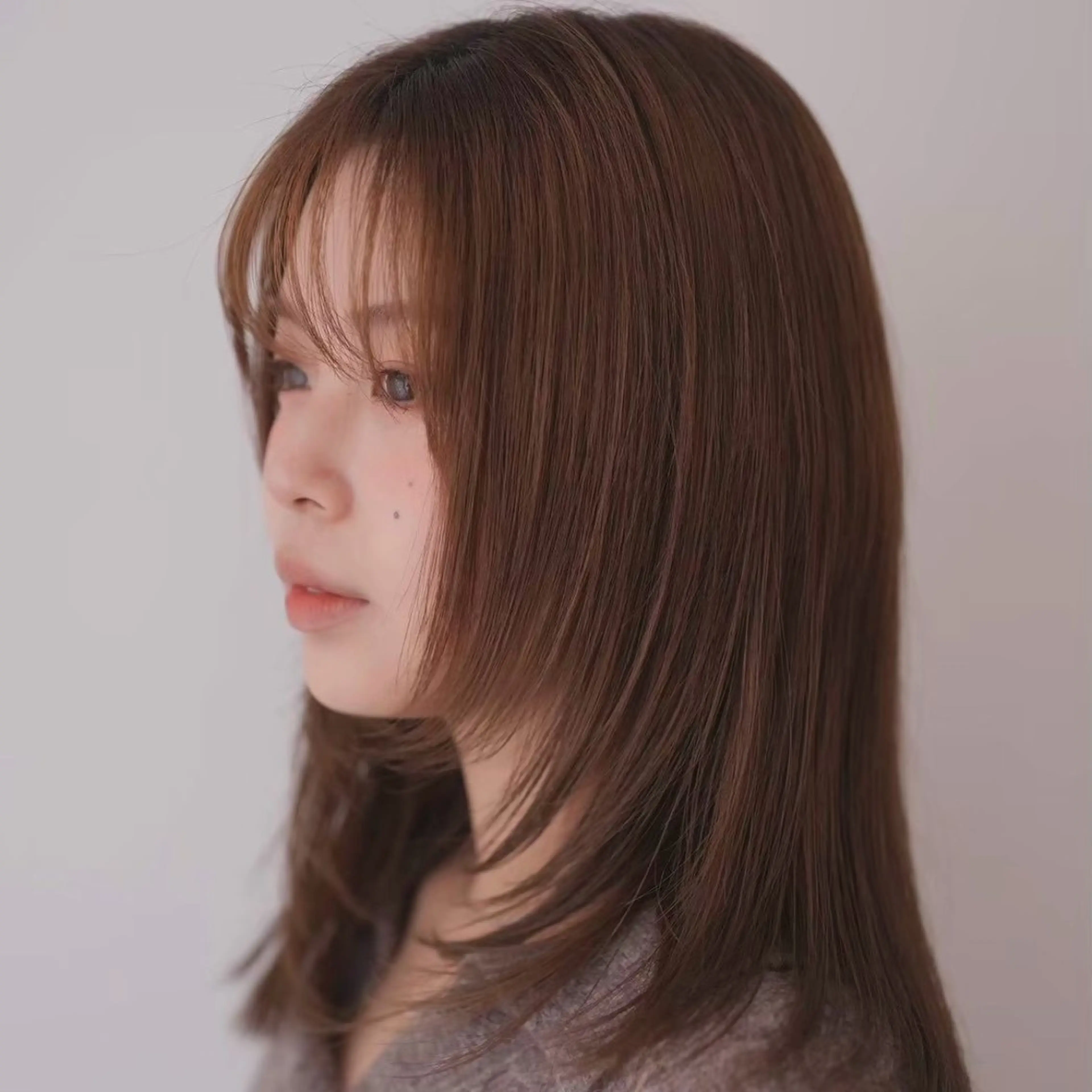 ミディアム カラー ヘアアレンジ も も えのヘアスタイル