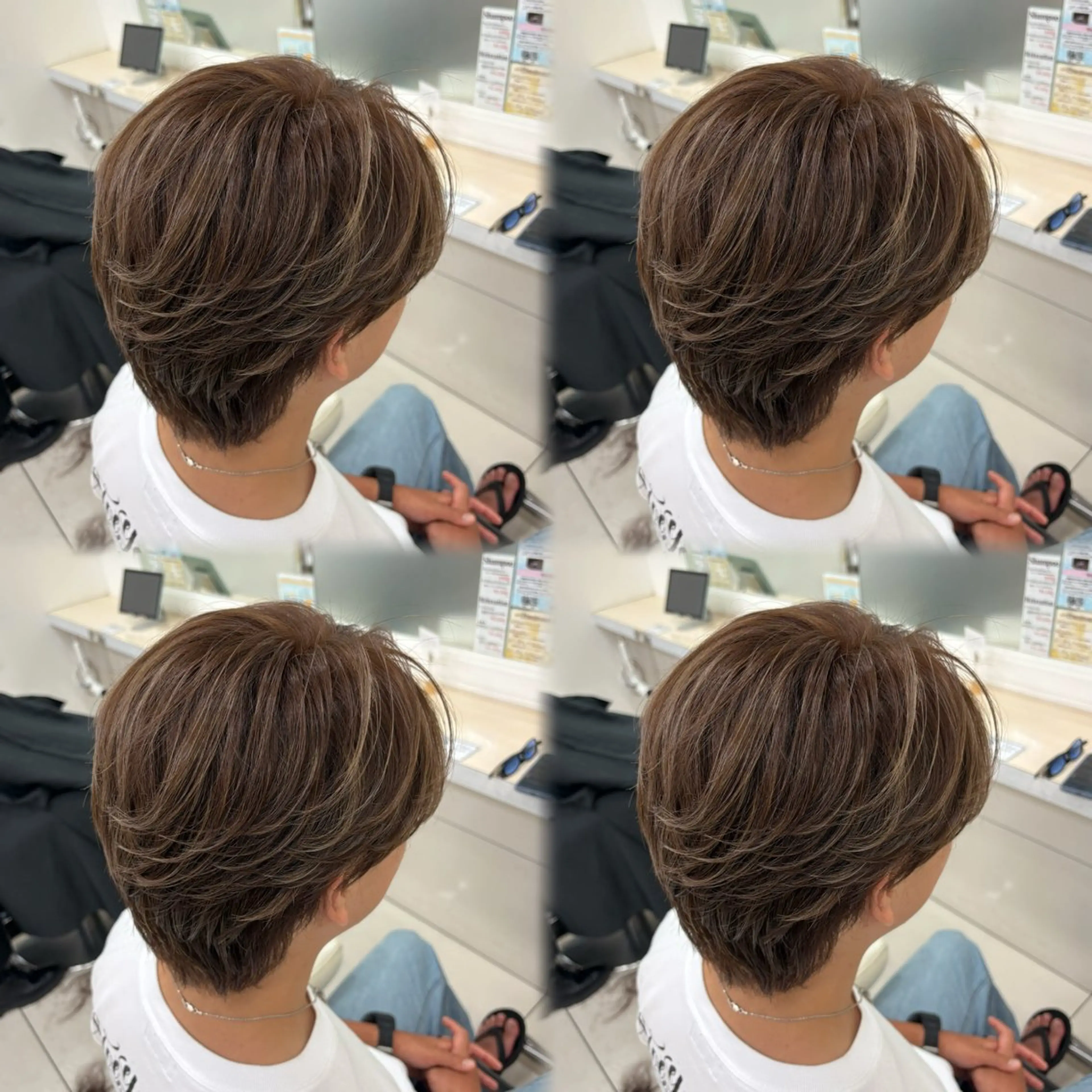 ミディアム カラー パーマ メンズ ミディアムパーマ センターパート フェードカット フェザーパーマ カルマパーマ 髪質改善/艶カラー/ メンズパーマ/鈴木のヘアスタイル