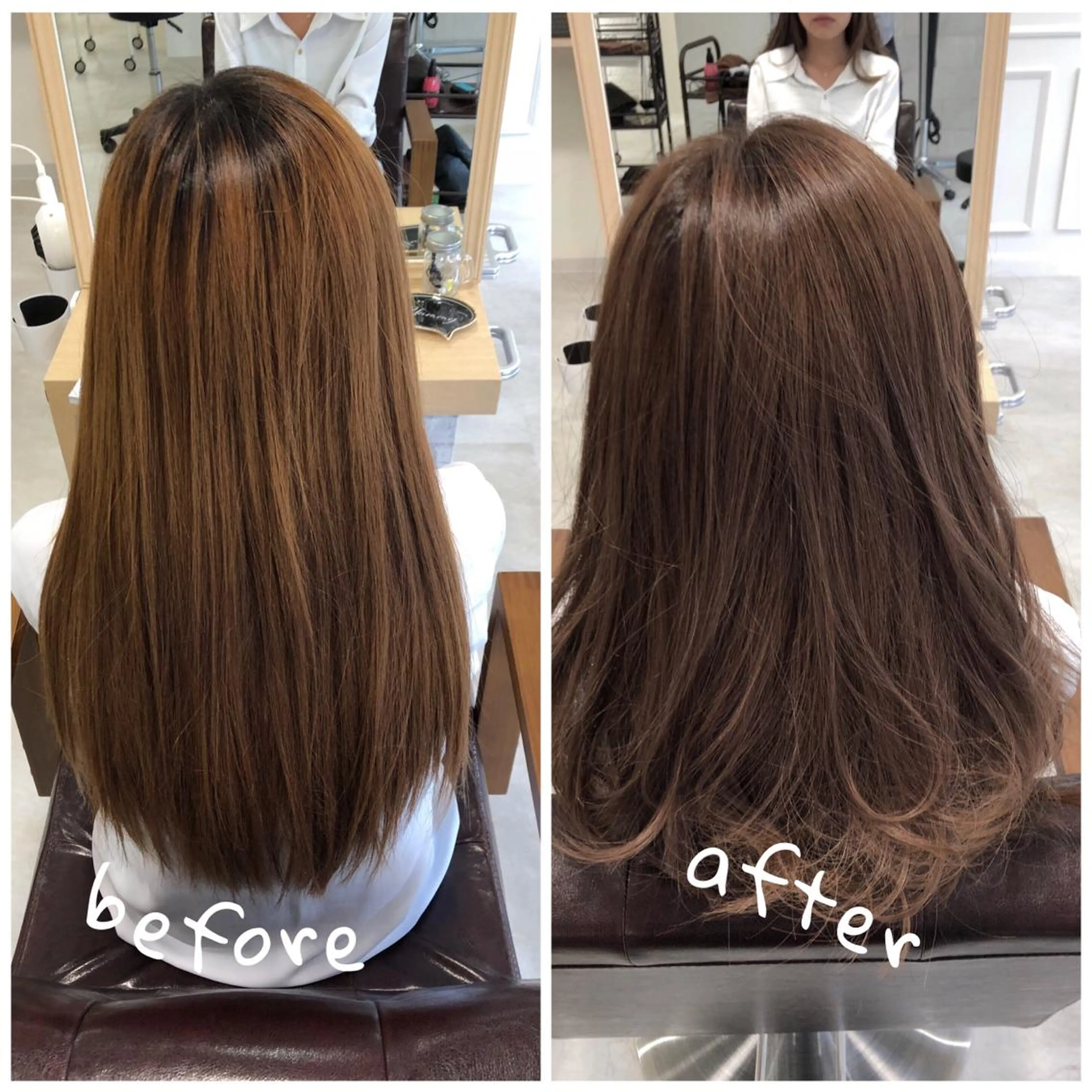 セミロング アッシュ レイヤーカット 野中 洋介のヘアスタイル