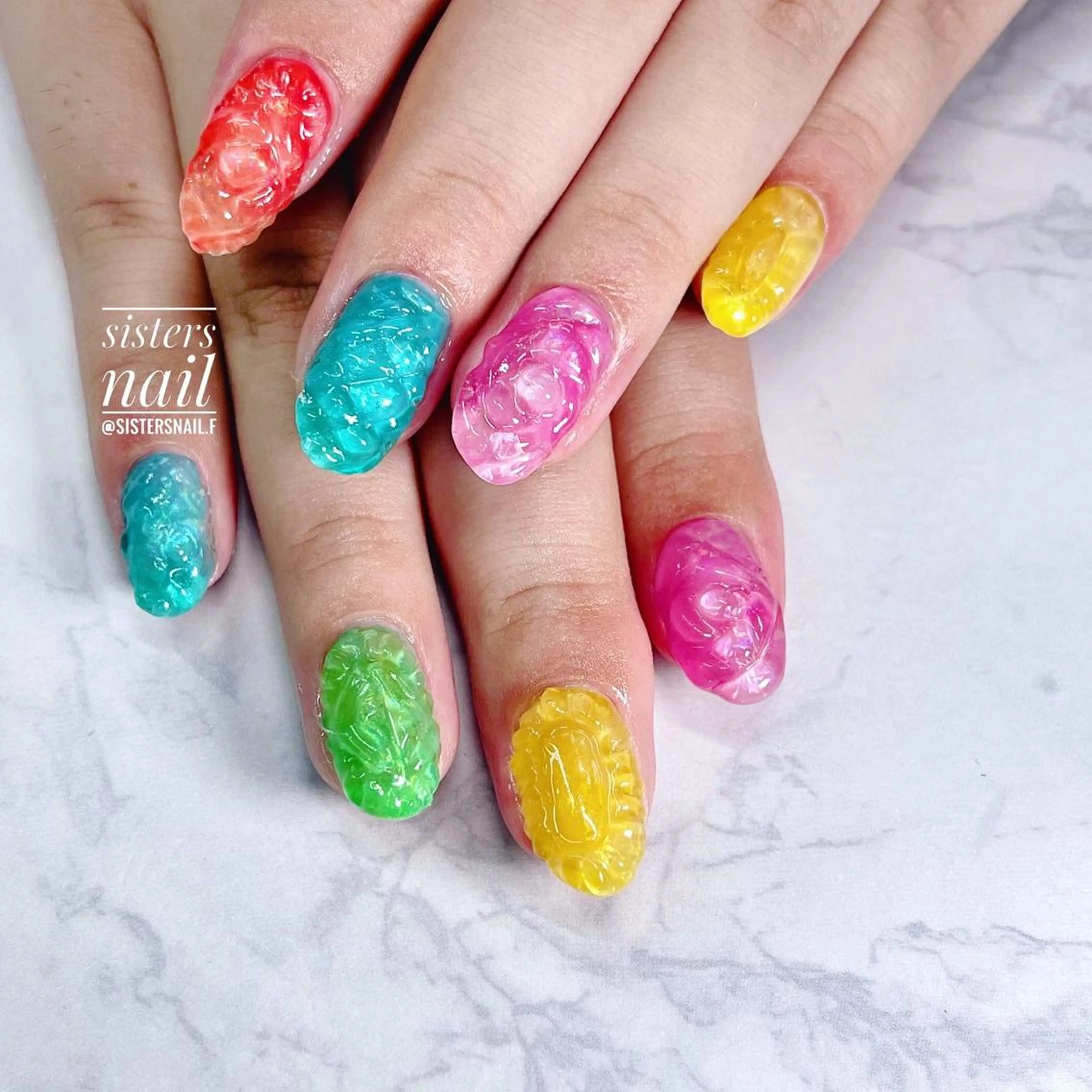 ネイル アートネイル クリアネイル ジェルネイル 夏ネイル sisters nail.fのネイルデザイン