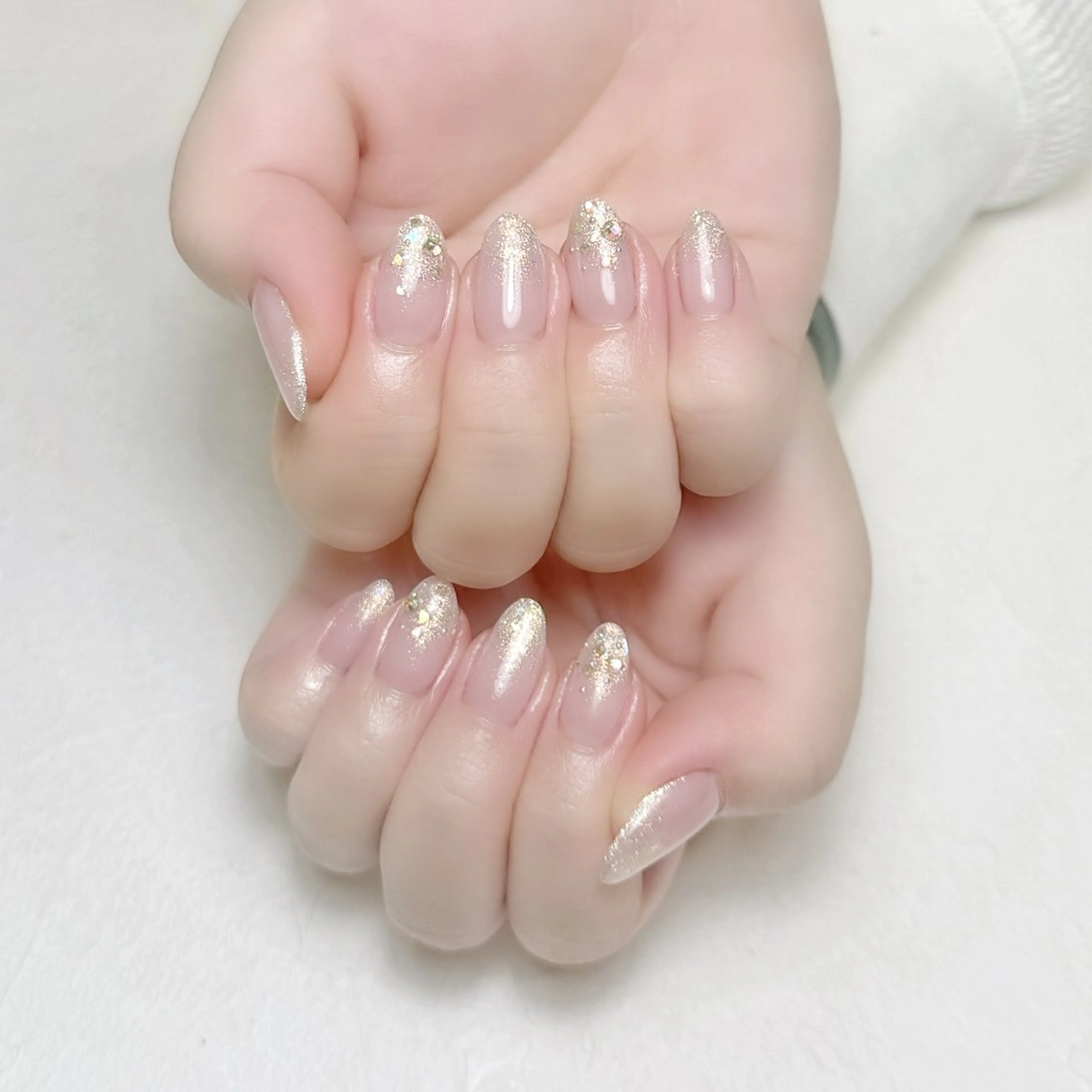ネイル グラデーション ラメ(グリッター) ラメグラデーション オフィスネイル rouse nail RISATOのネイルデザイン