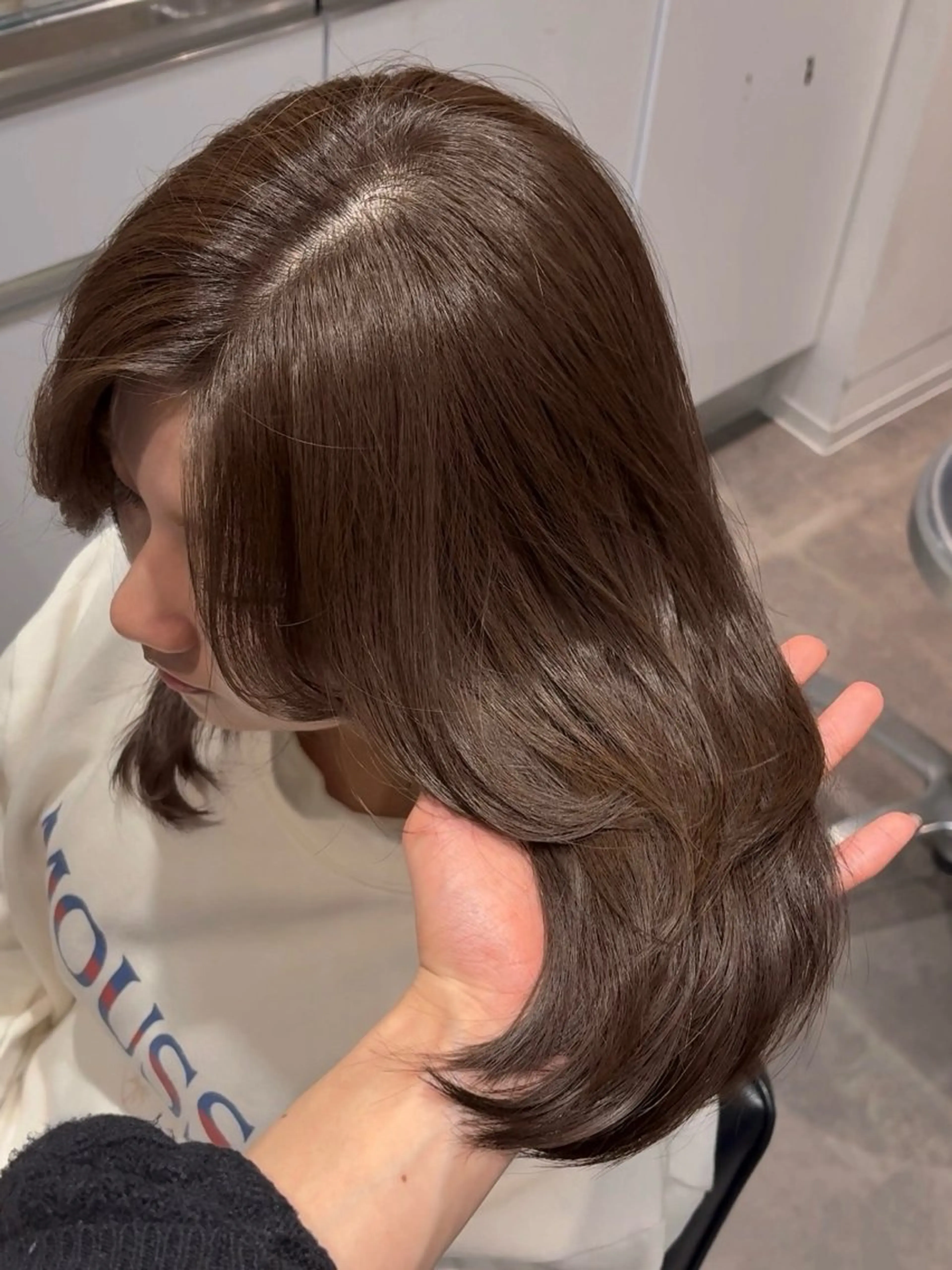 ロング カラー ブリーチ ブラウンカラー ブリーチなしカラー オレンジ ヘアカラー meby所属・🩵福岡ブリーチなし カラー/紫音🩵のヘアスタイル