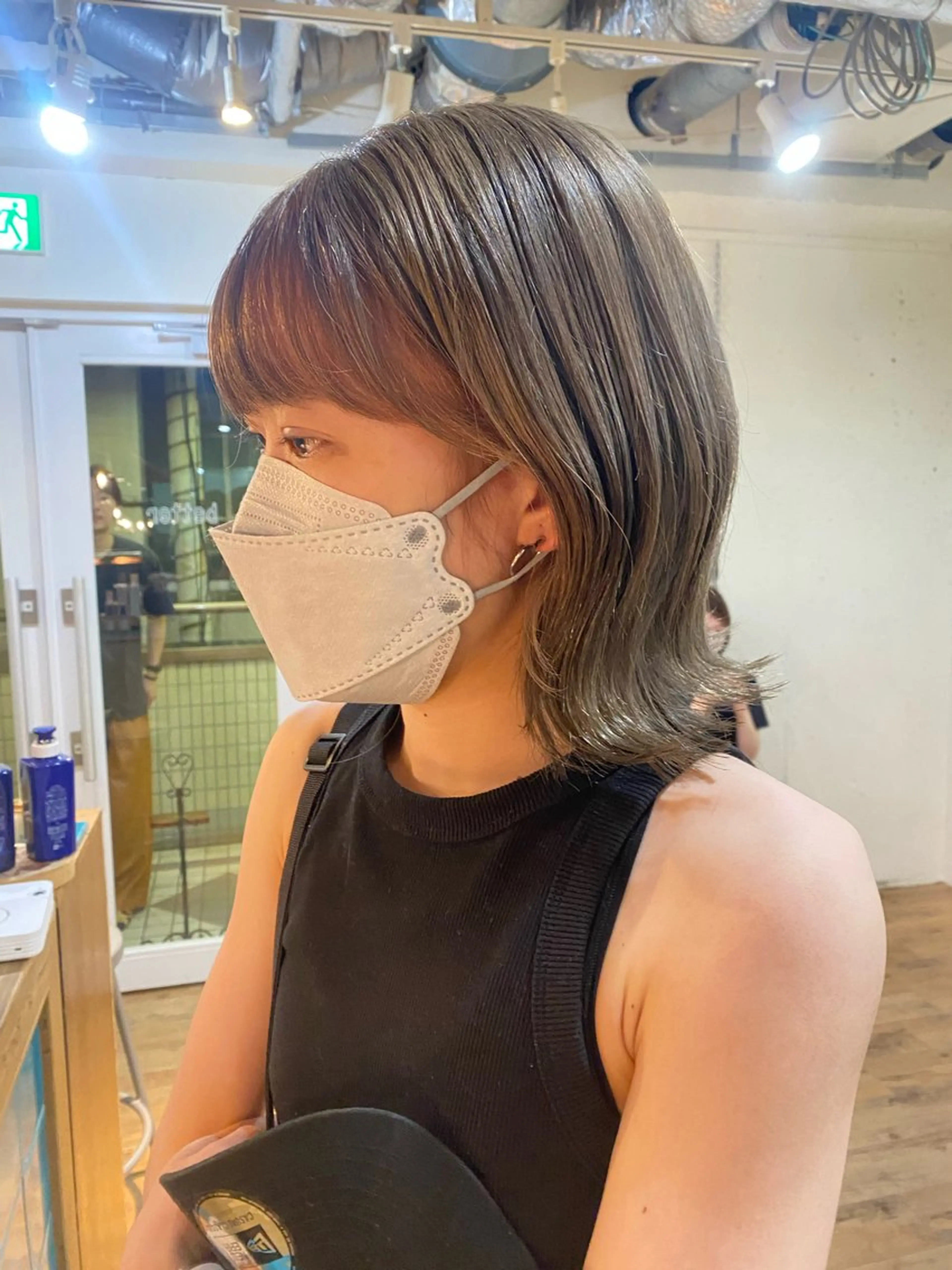 ミディアム カラー パーマ longtemps所属・竹内 柚子のヘアスタイル