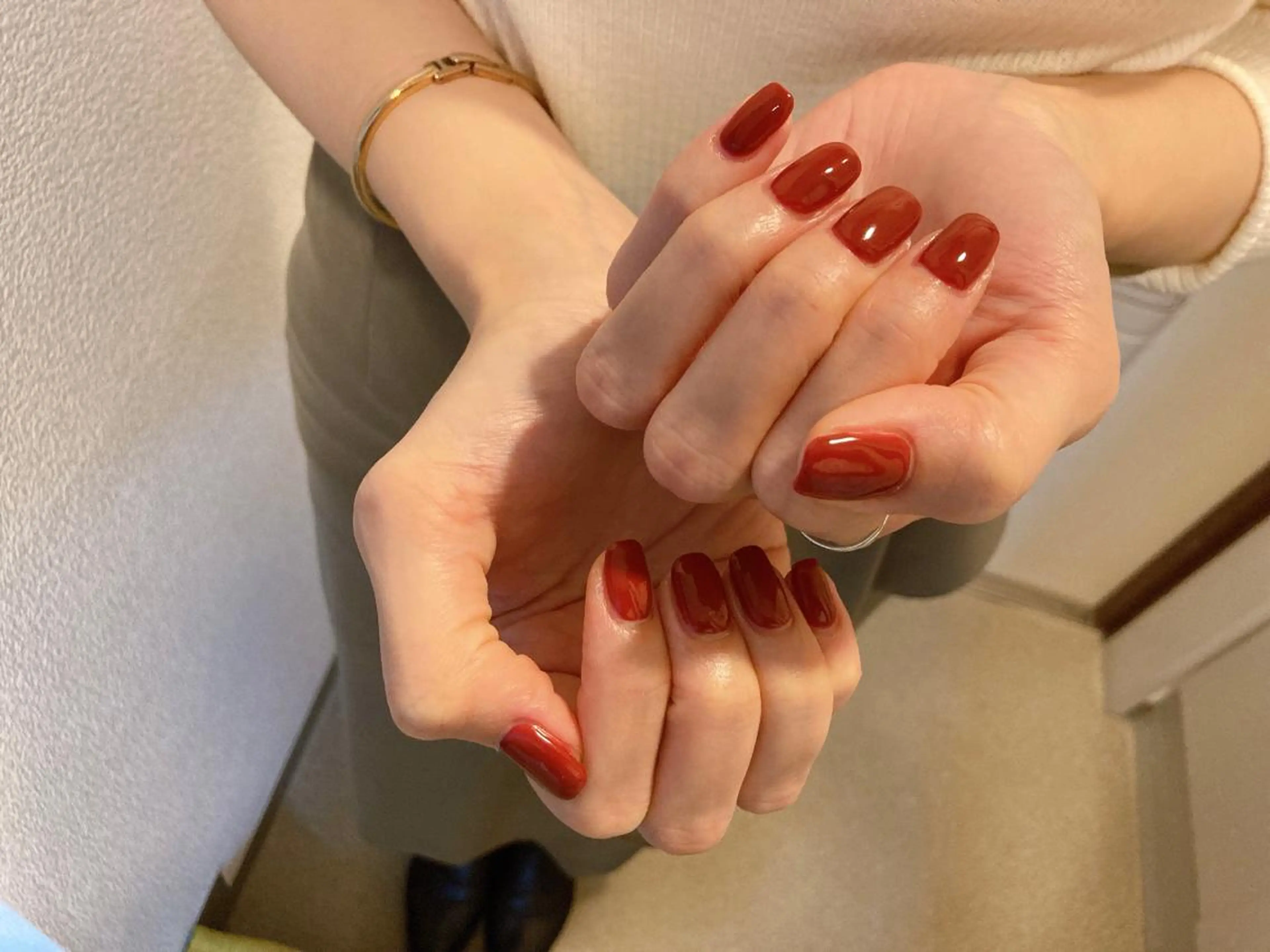 ネイル ボルドー ワンカラーネイル ハンドネイル Mogu nail 二子玉川のネイルデザイン