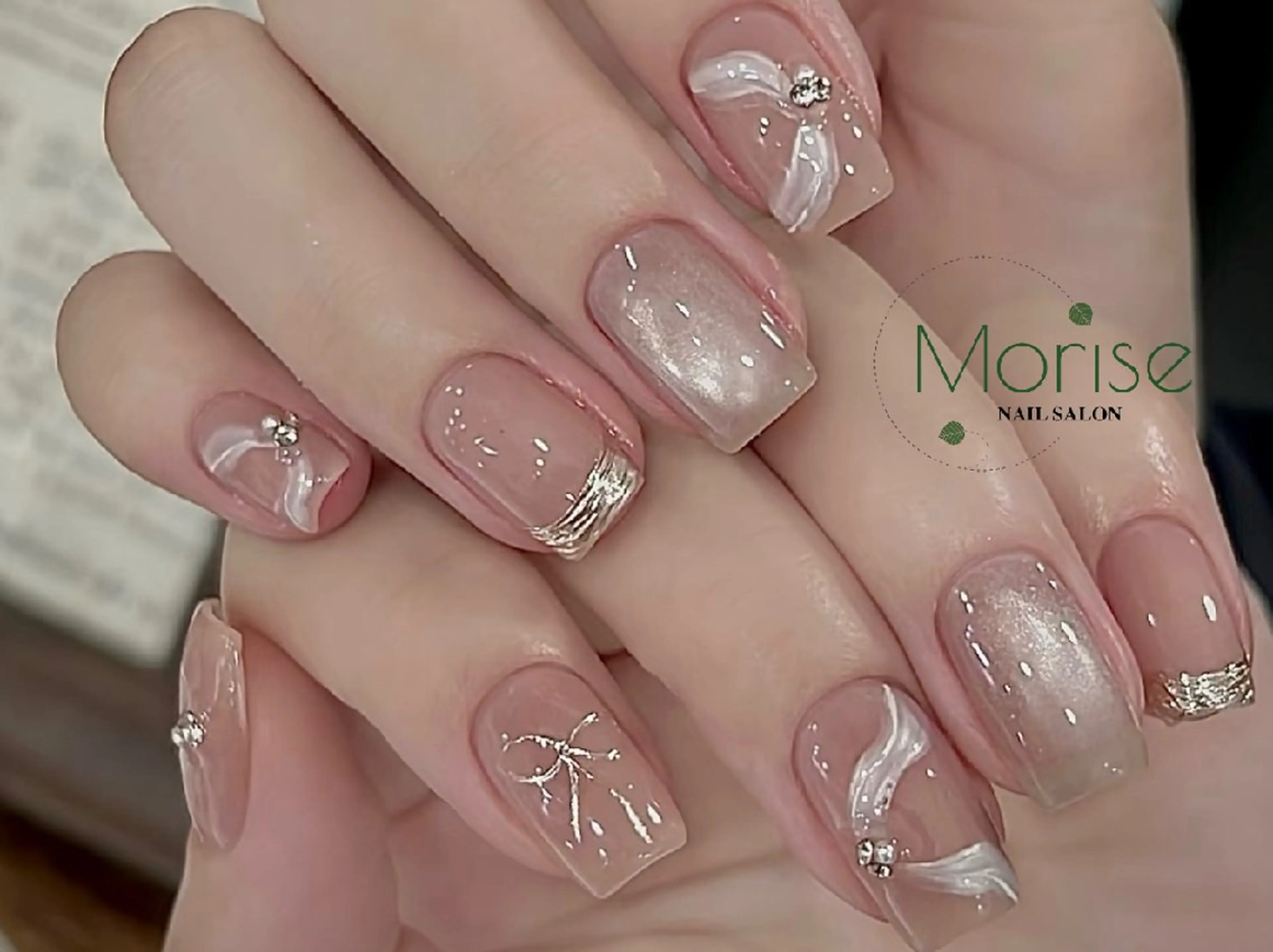 ネイル フットネイル フレンチネイル ジェルネイル ガラスフレンチ 韓国ネイル ハンドネイル ハンドケア MoriseNail 原宿店のネイルデザイン