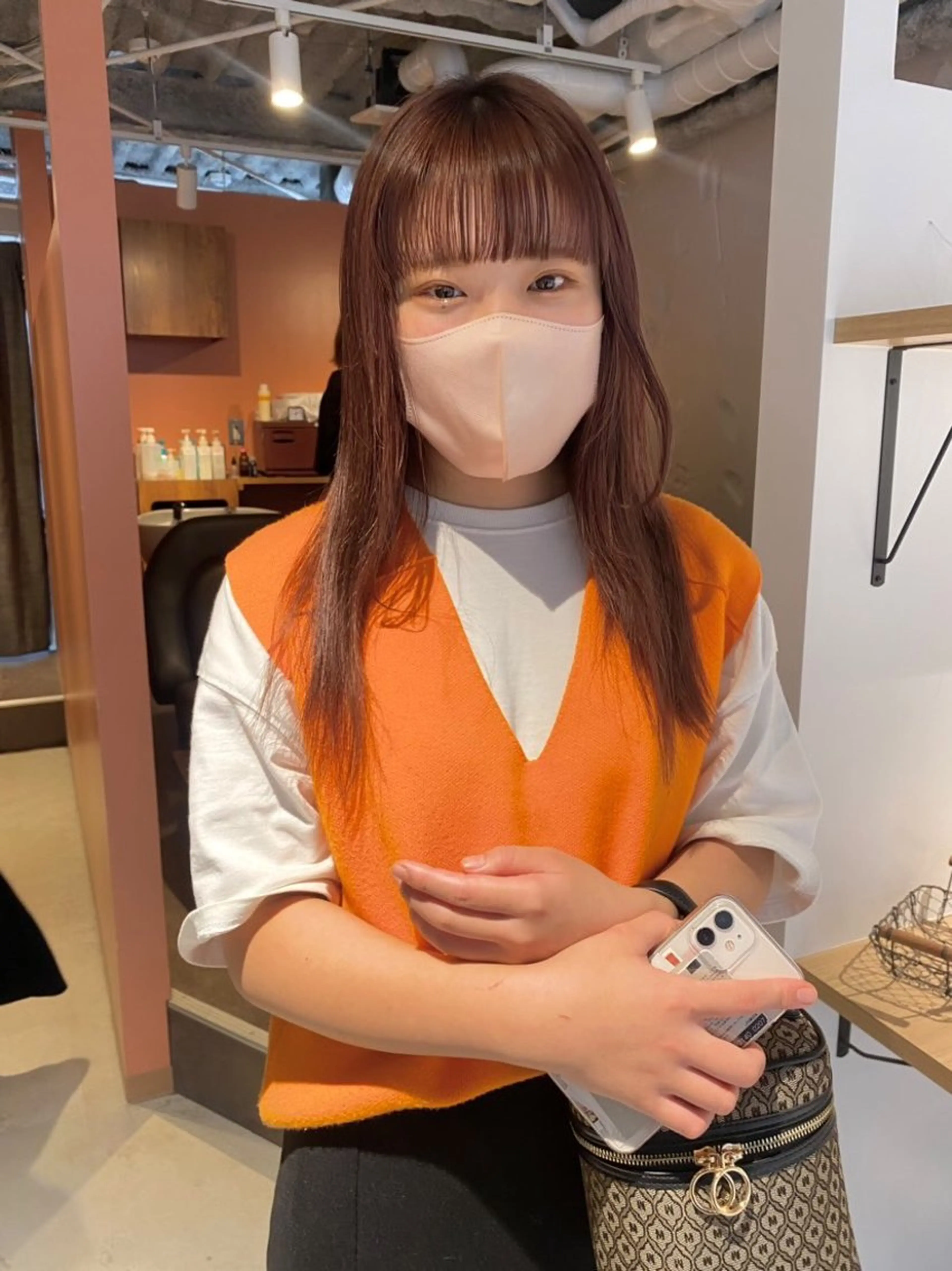 セミロング カラー mei｜顔まわり ×透明感カラーのヘアスタイル