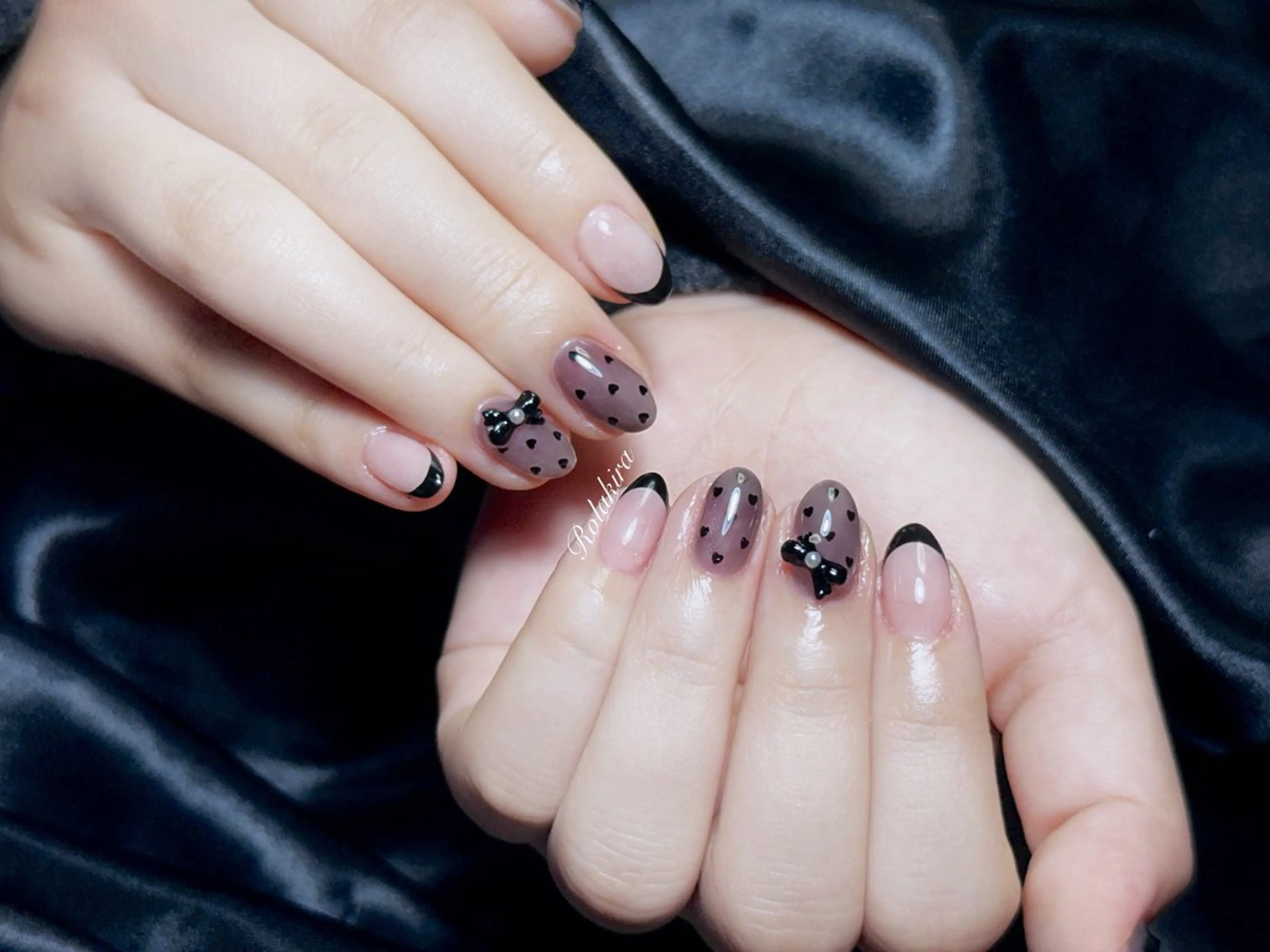 ネイル チークネイル 長さ出し フレンチネイル ジェルネイル 韓国ネイル ハンドネイル Rola kira 麗のネイルデザイン