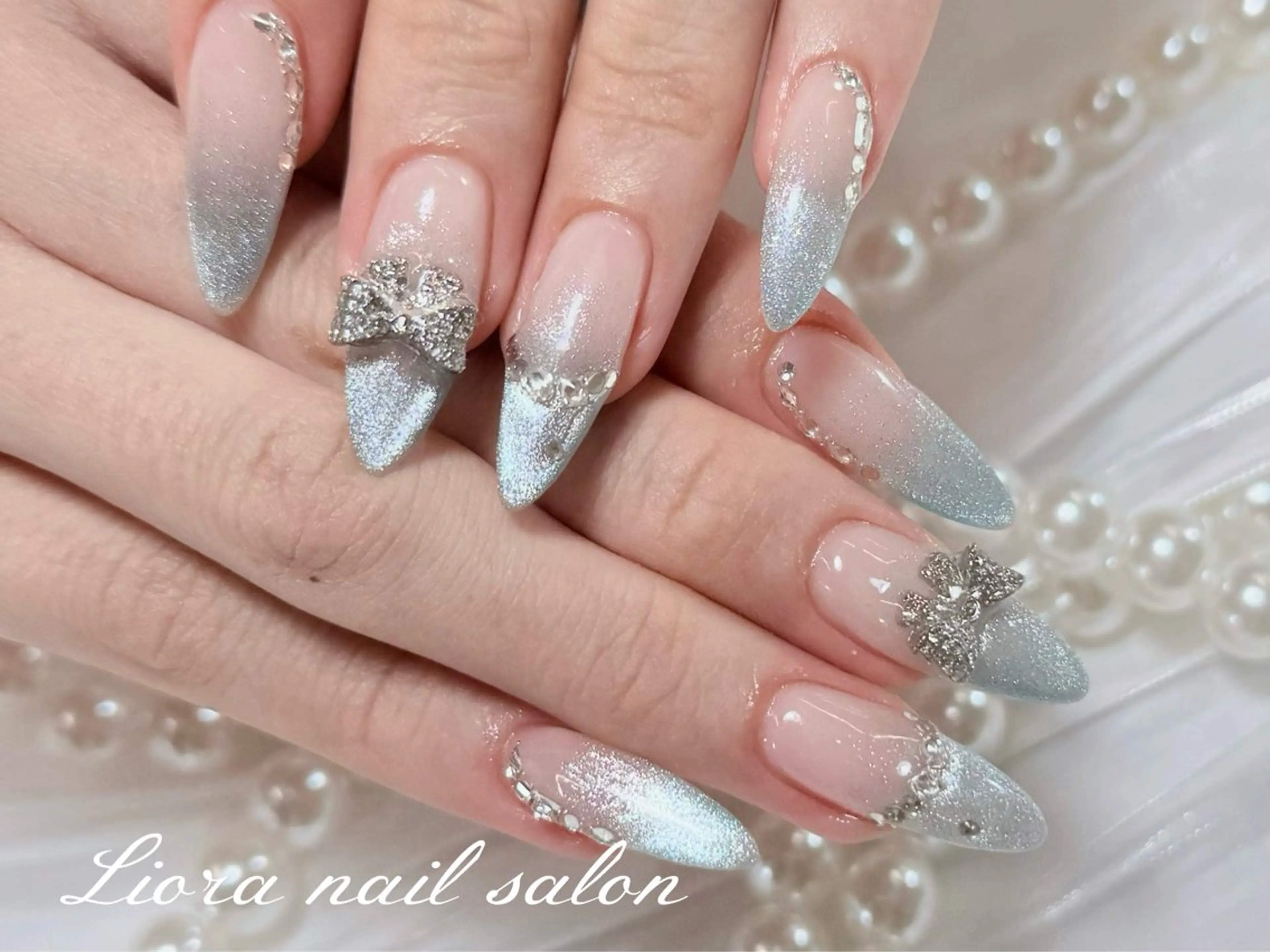 ネイル チークネイル フットネイル フレンチネイル ジェルネイル ガーリー ハンドネイル Liora nail 1のネイルデザイン