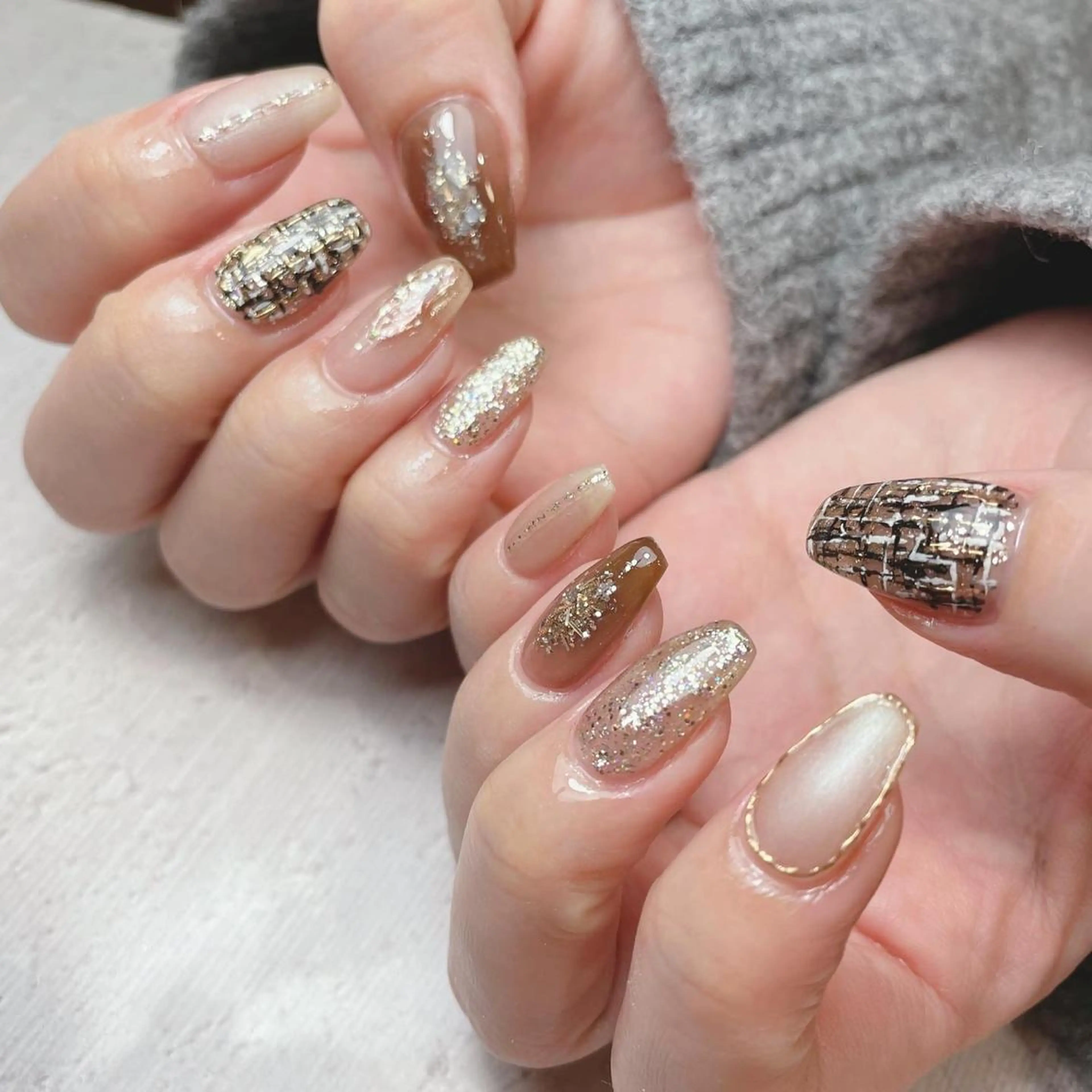 ロング ハンドネイル nail&eyelash mate所属・京都/東向日/桂 ayumiのネイルデザイン