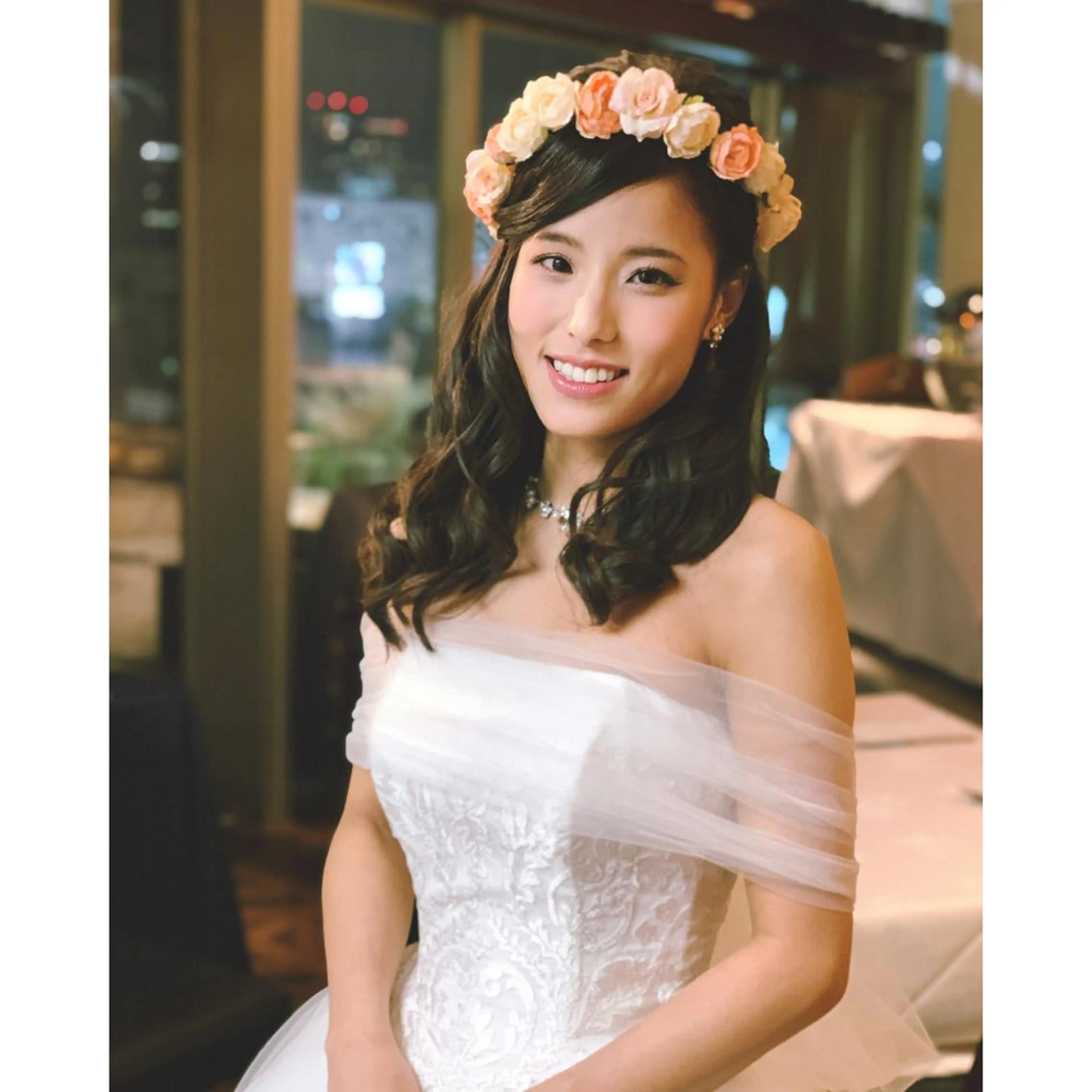 ミディアム ヘアアレンジ 結婚式・ブライダル BRAIDS💎愛子 大人ハイライト💎のヘアスタイル