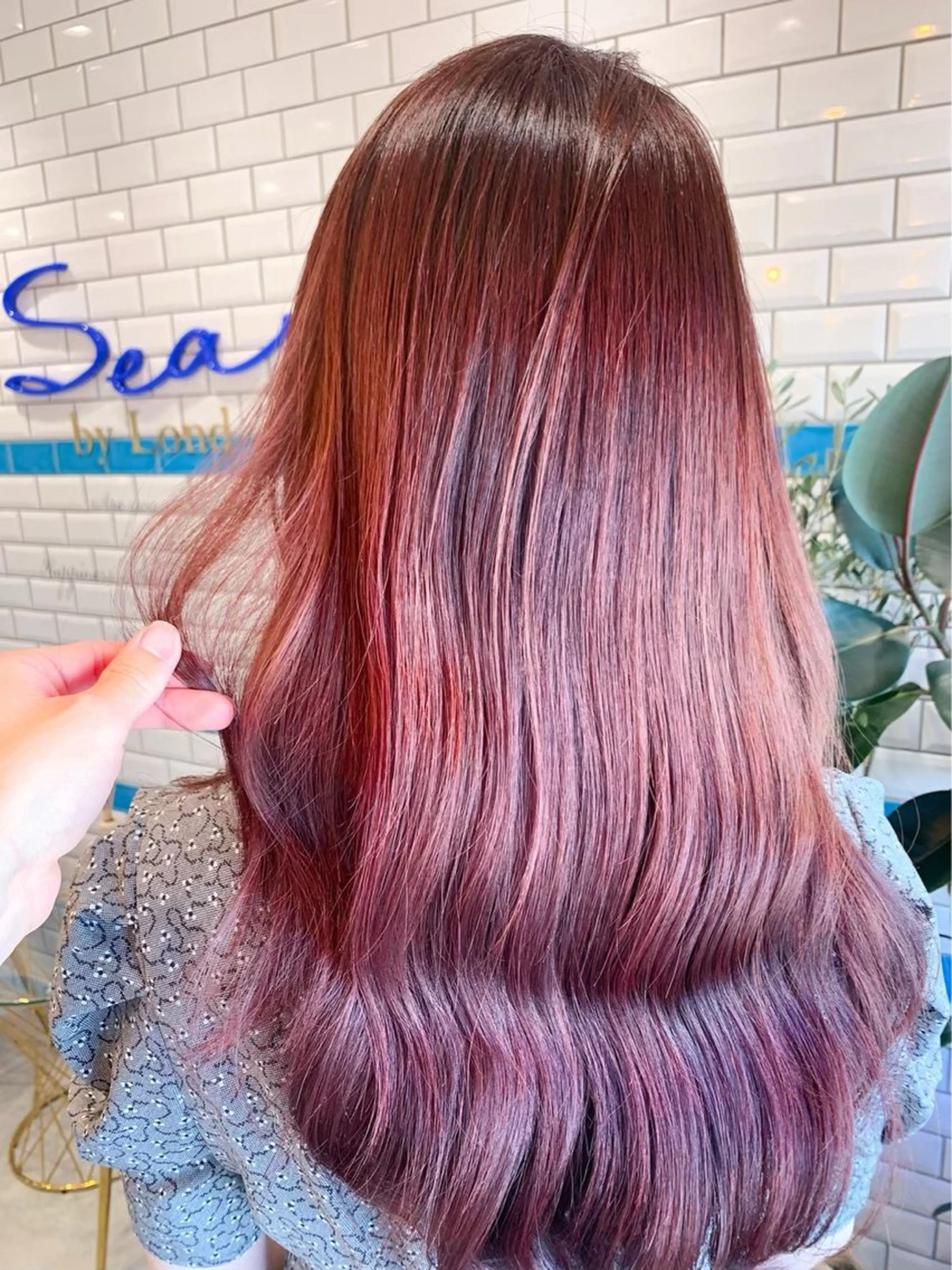 ロング カラー ブリーチ ケアブリーチ ケアカラー カット ヘアカラー トリートメント 新宿/韓国レイヤー/ 顔周りカット松本美晴のヘアスタイル