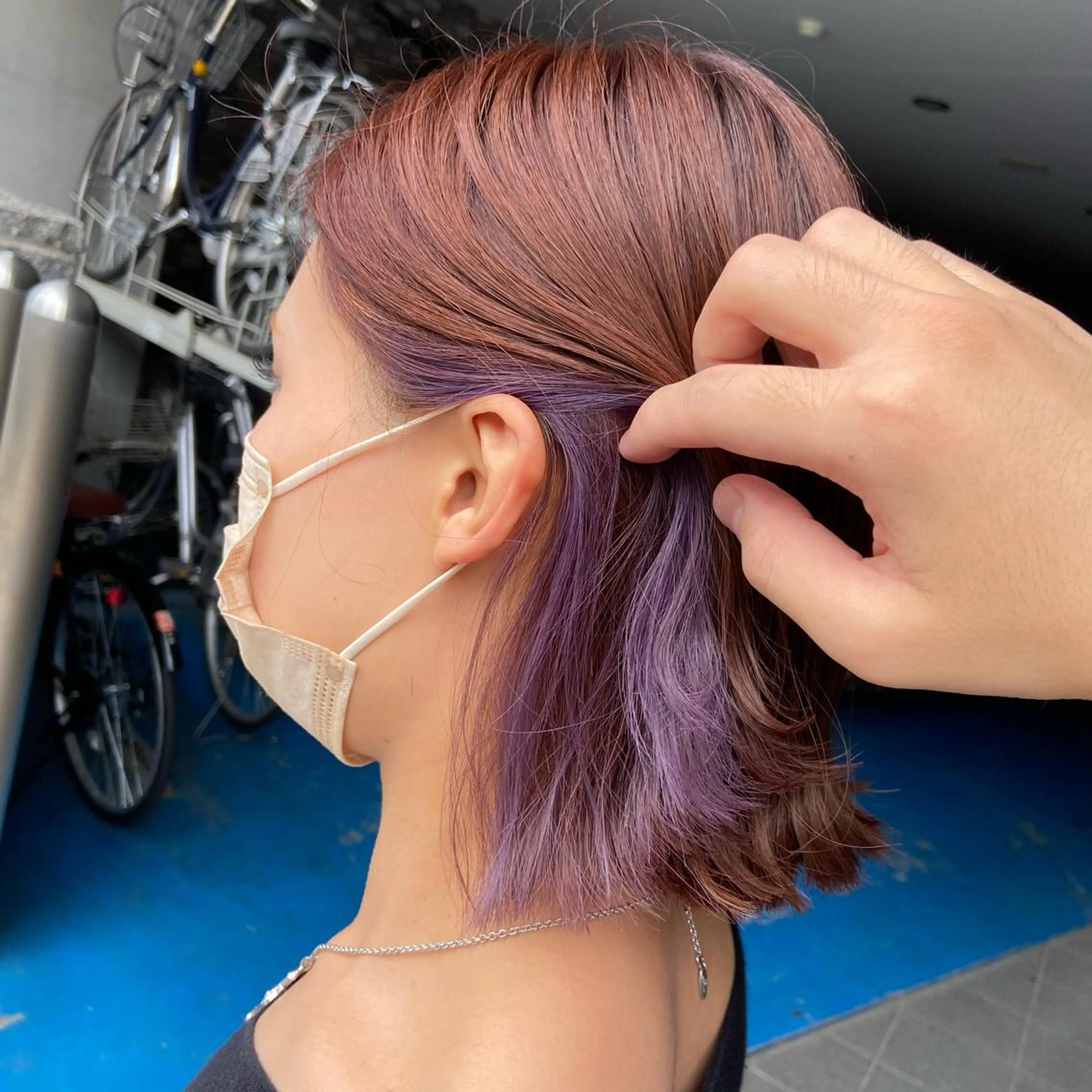 ショート カラー バイオレットカラー インナーカラー指名 No.1菊池柊真のヘアスタイル