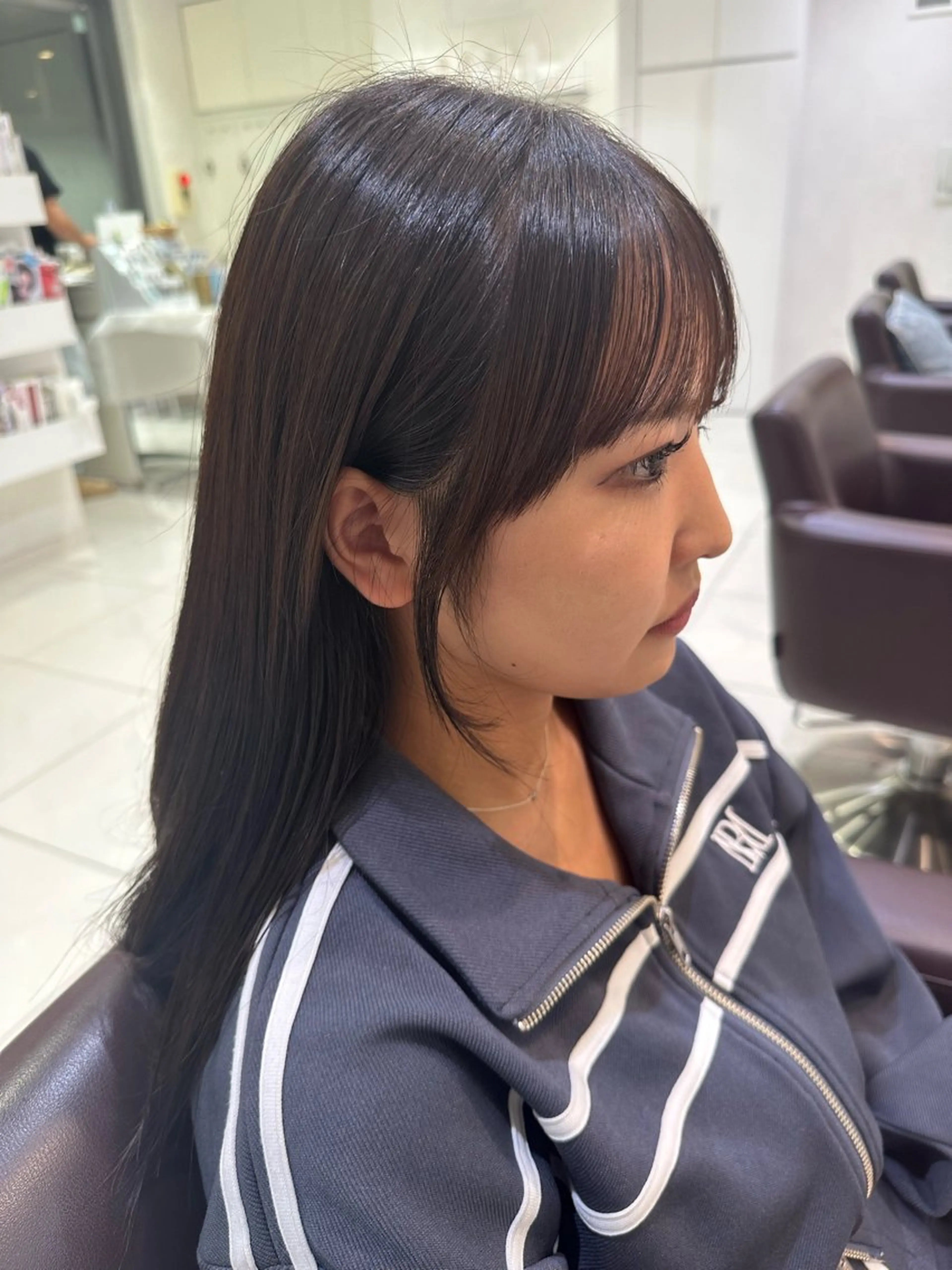 ロング カラー 顔周りカット カット ヘアカラー 艶カラー/縮毛矯正/ ブリーチカラー/みなのヘアスタイル