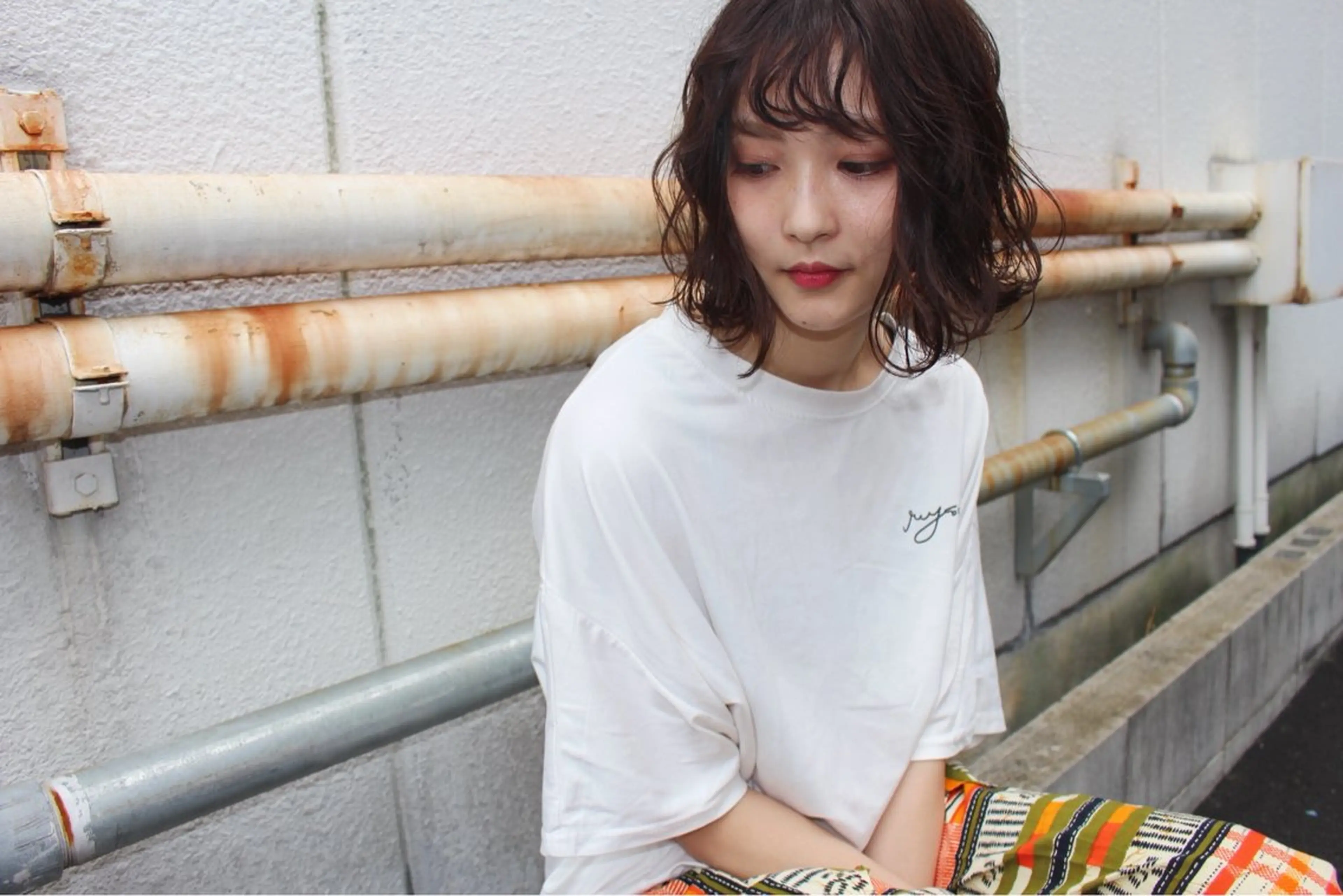 ミディアム カラー ボブ カット ヘアカラー トリートメント 鎌田卓也/髪質改善 /透明感カラーのヘアスタイル