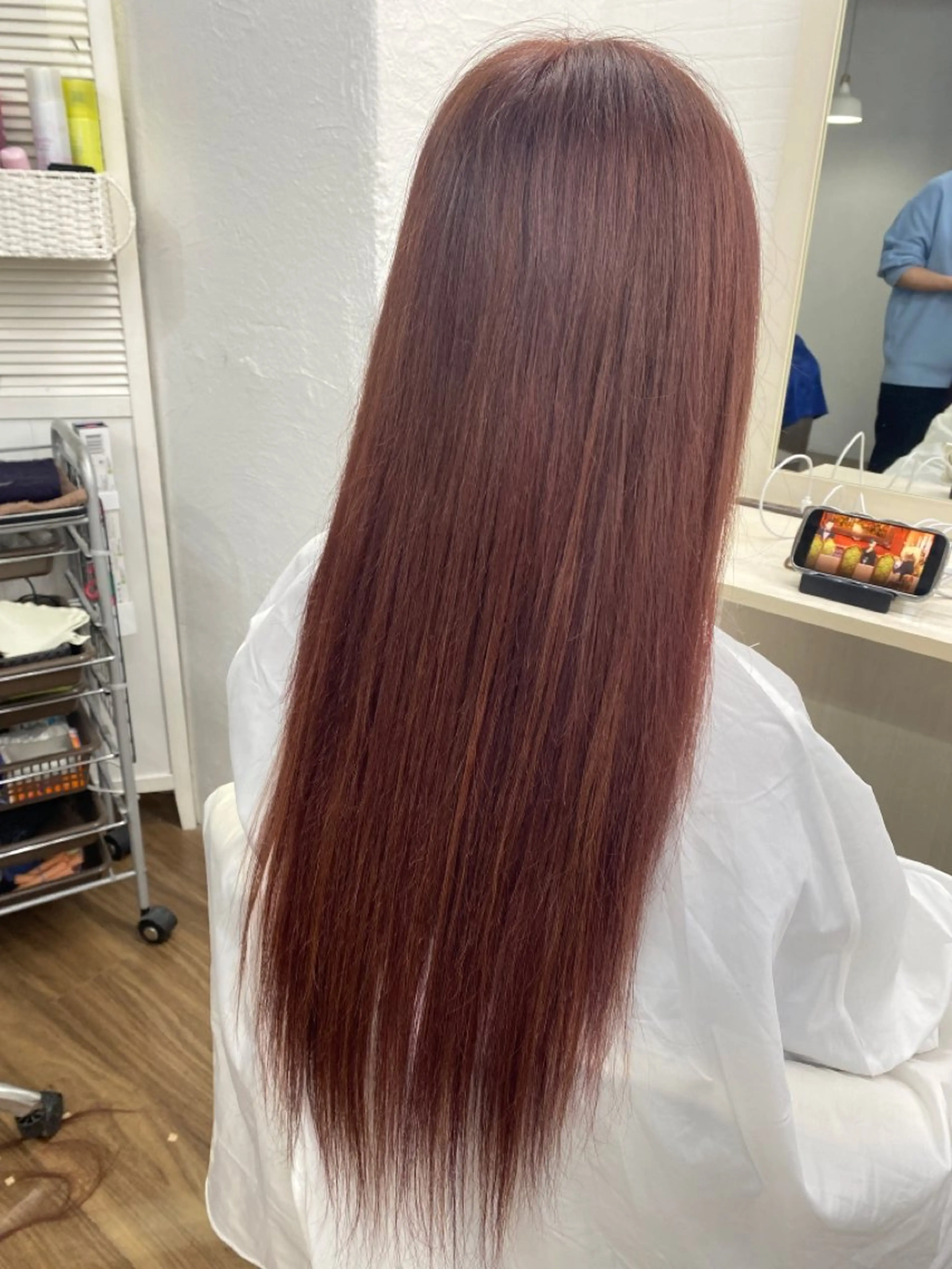 ロング カラー レッドカラー トリートメント ヘアカラー GLOSS 心斎橋 山上のヘアスタイル