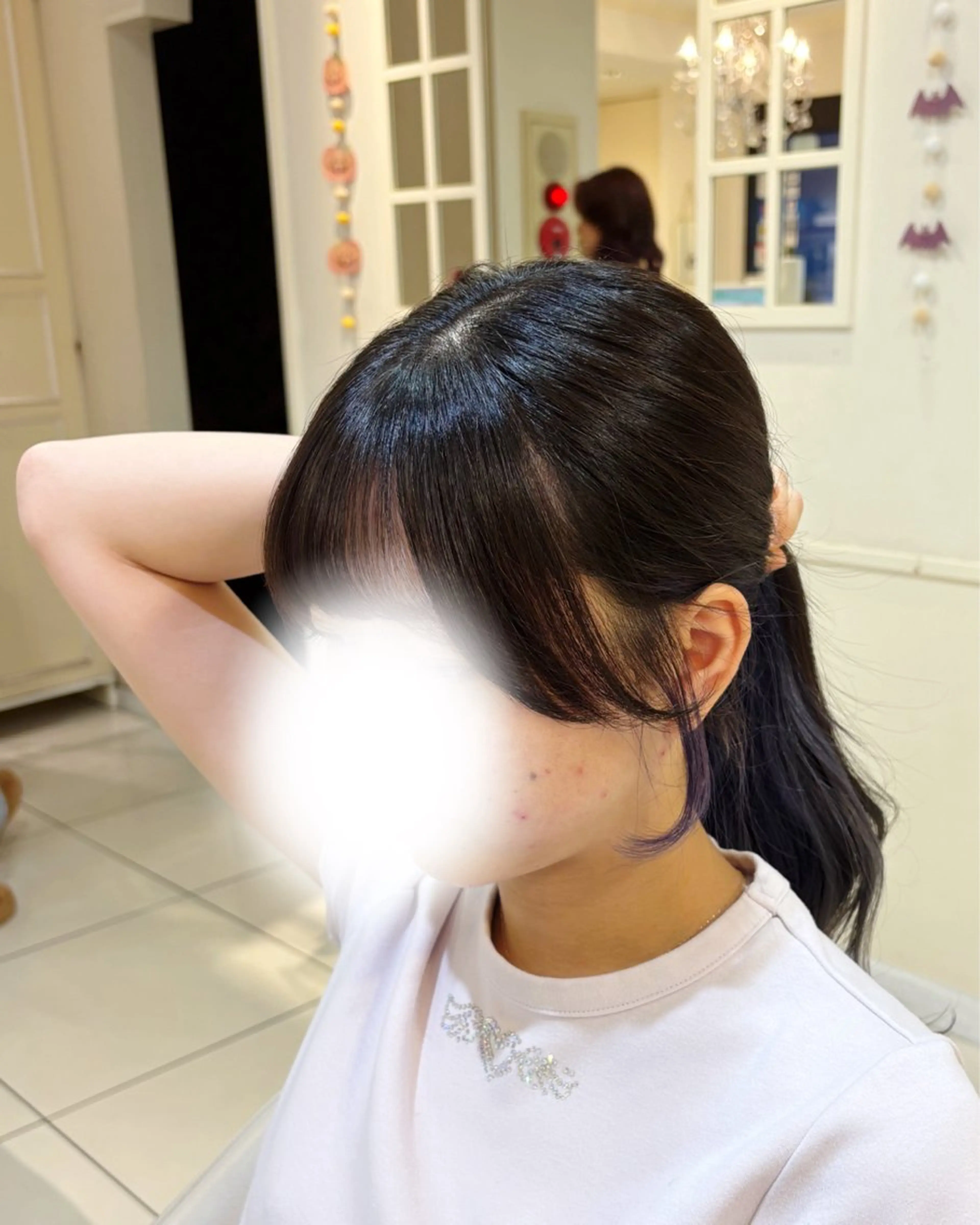 ロング 顔周りカット 韓国風ヘア レイヤーカット シースルーバング 小顔カット カット 高橋 佑のヘアスタイル