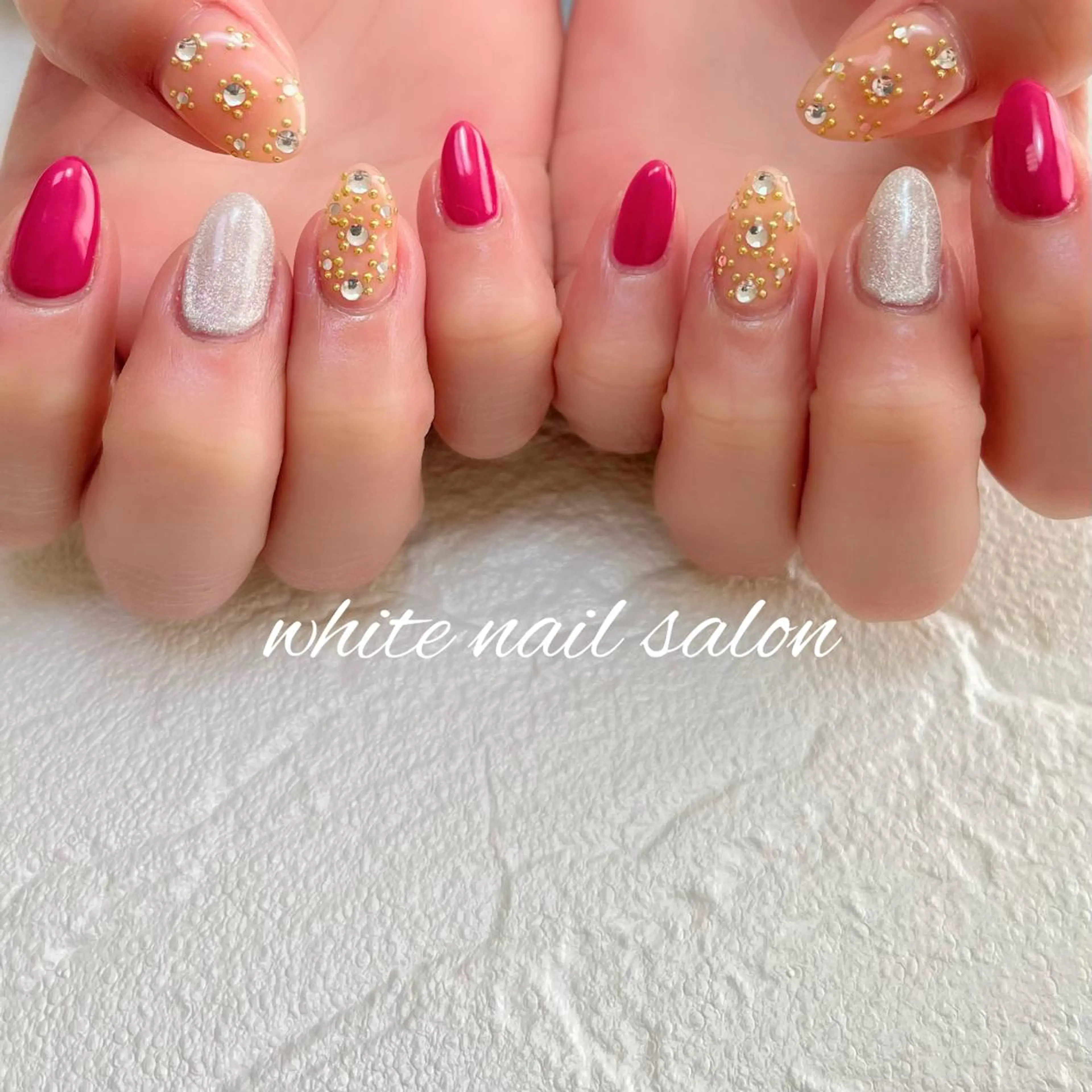 ネイル フットネイル ジェルネイル ハードジェル ラメ(グリッター) 持ち込み ハンドネイル white nail salonのネイルデザイン